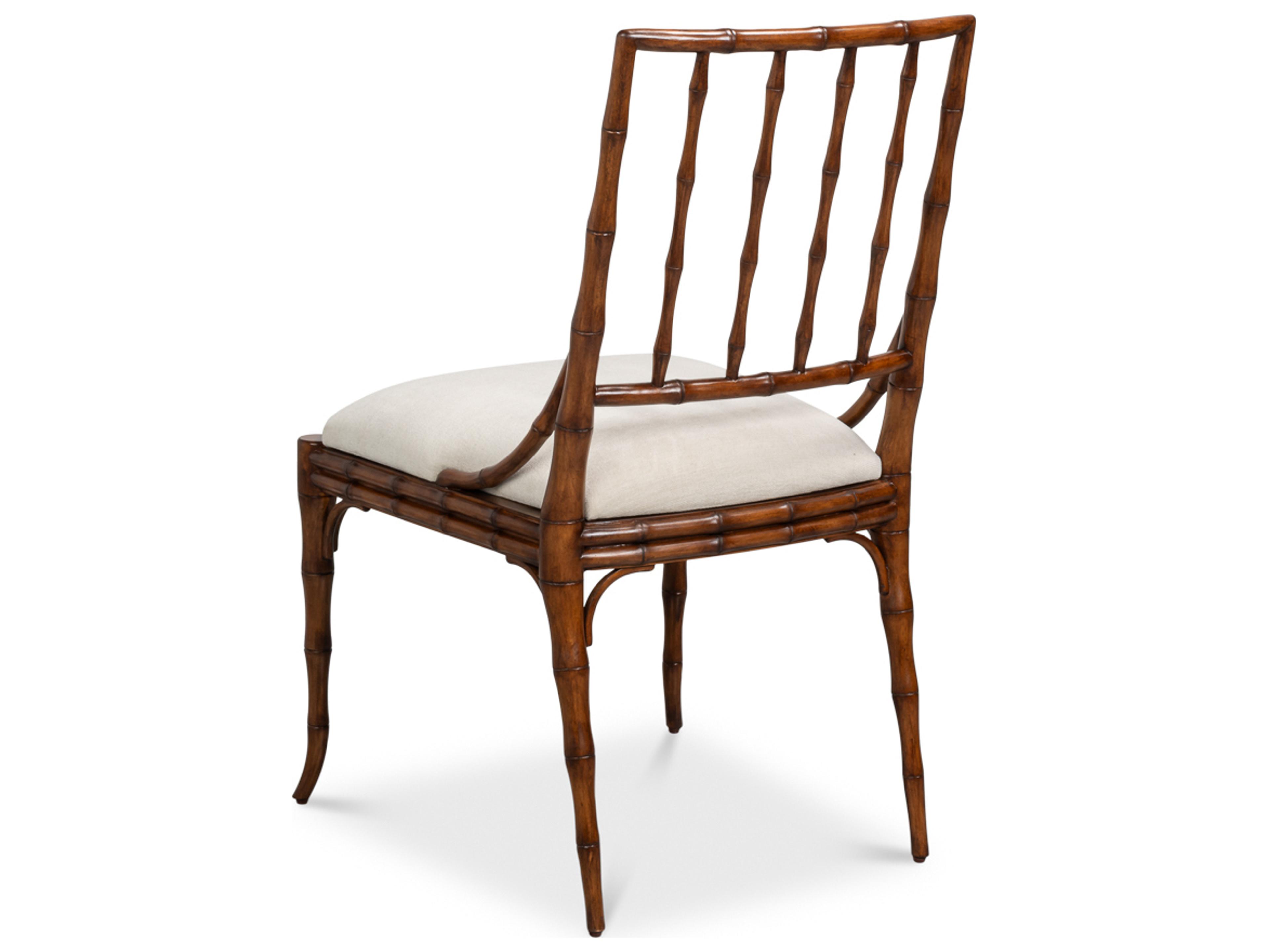 Sarreid Ltd Elora Ash Wood Brown Upholstered Armless Dining Chair