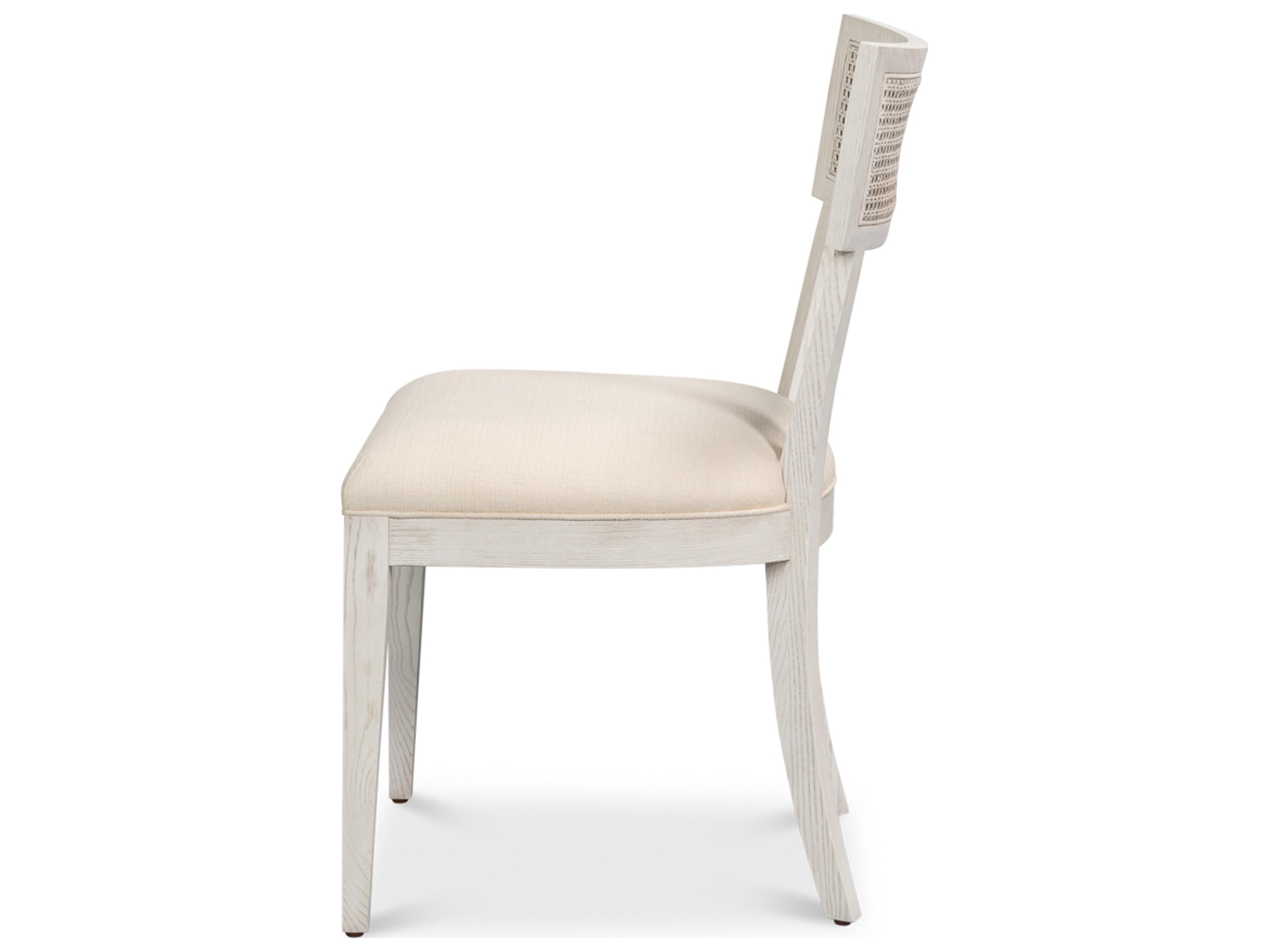 Sarreid Ltd Ridge Ash Wood White Upholstered Armless Dining Chair