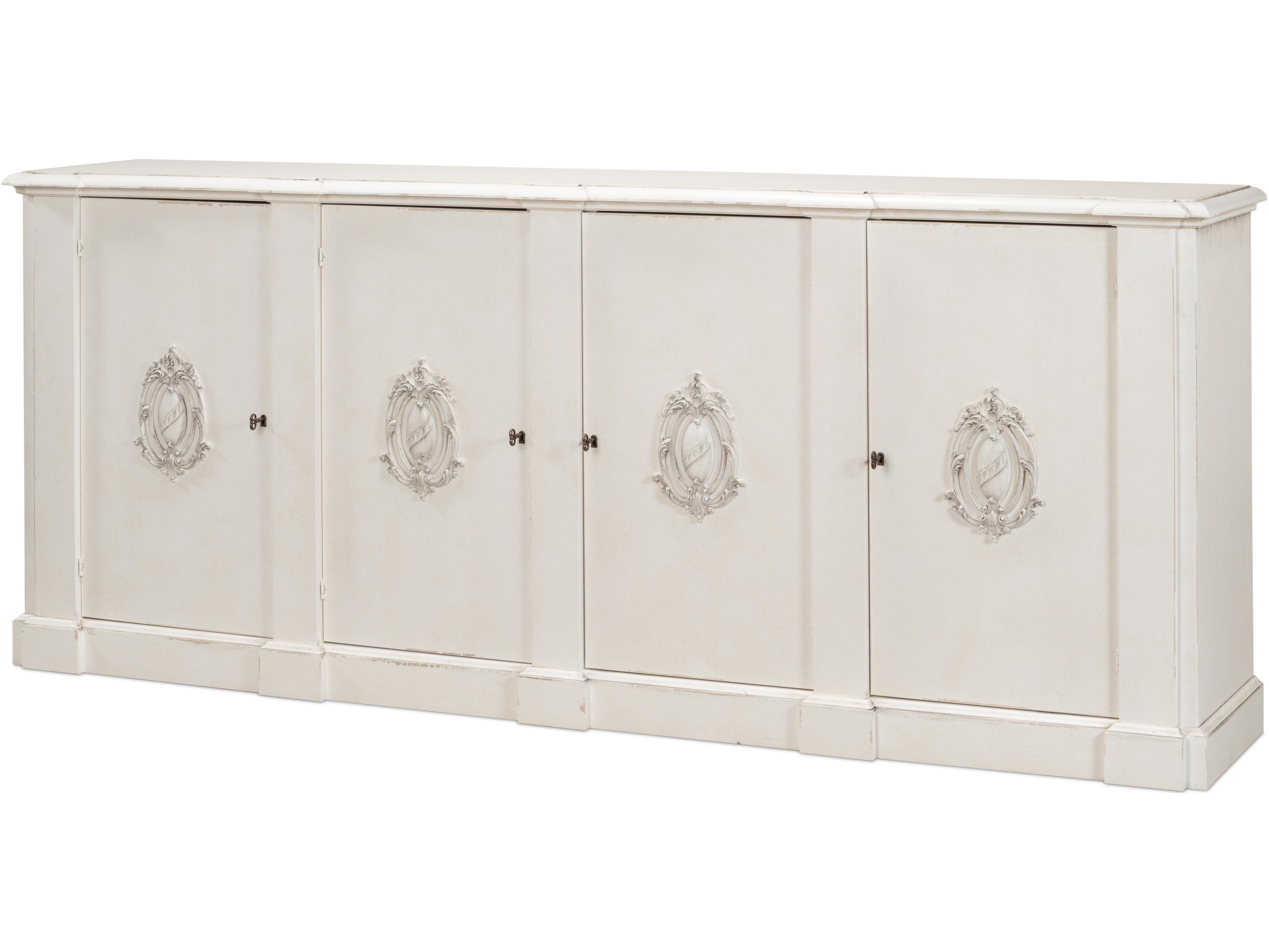 Crested Wall Cabinet White White Finish