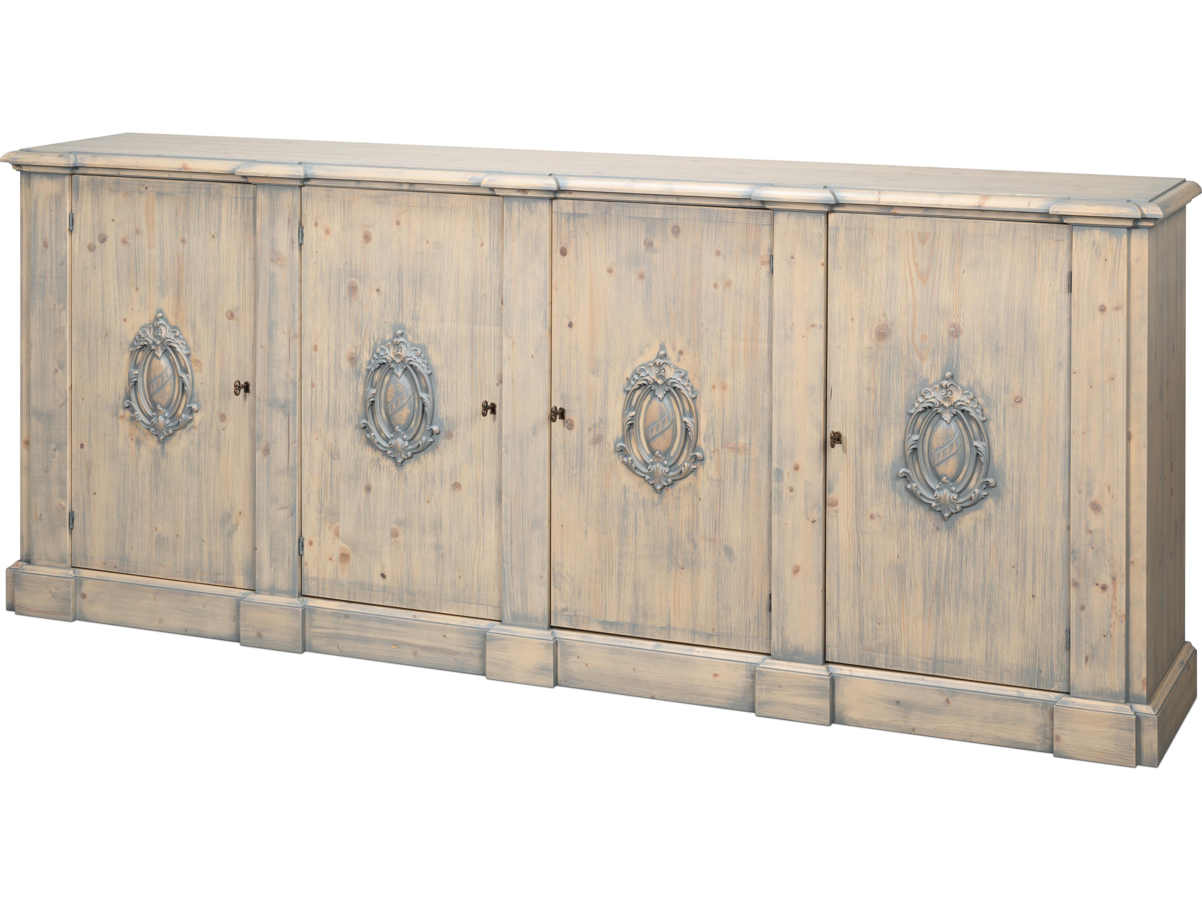 Crested Pine Wood Display Cabinet