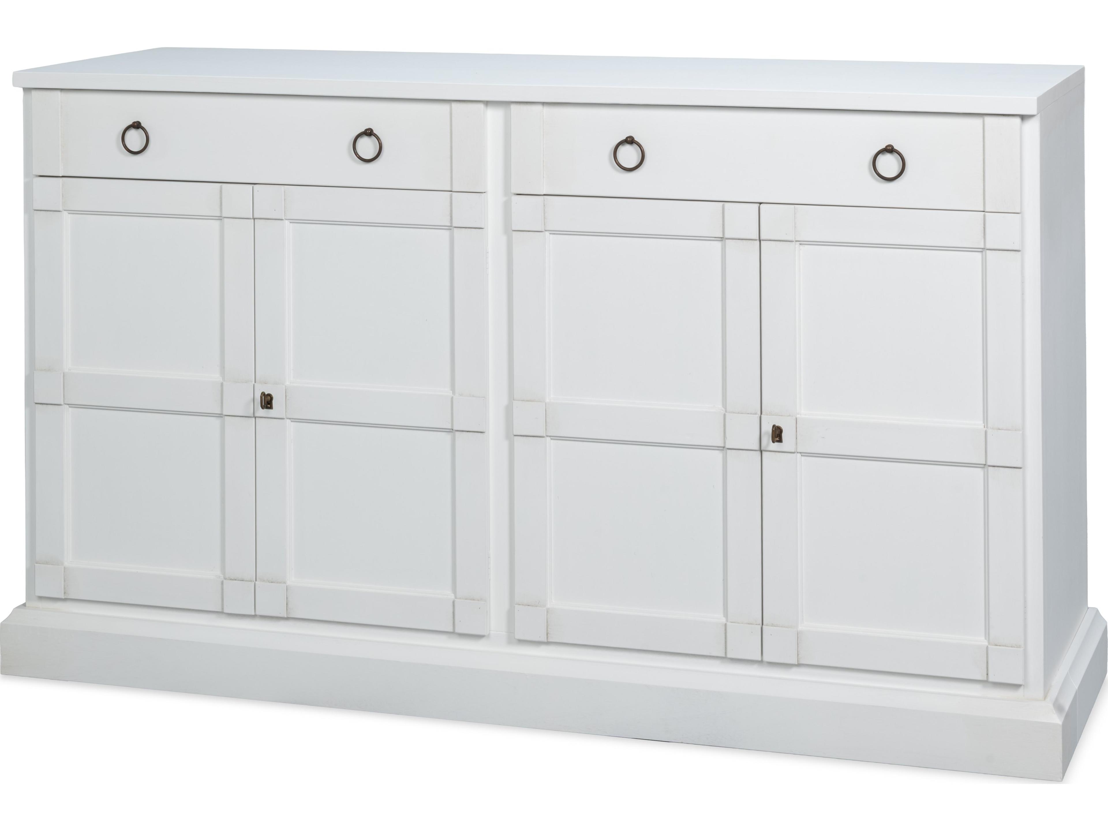 62" Pine Wood White Sideboard