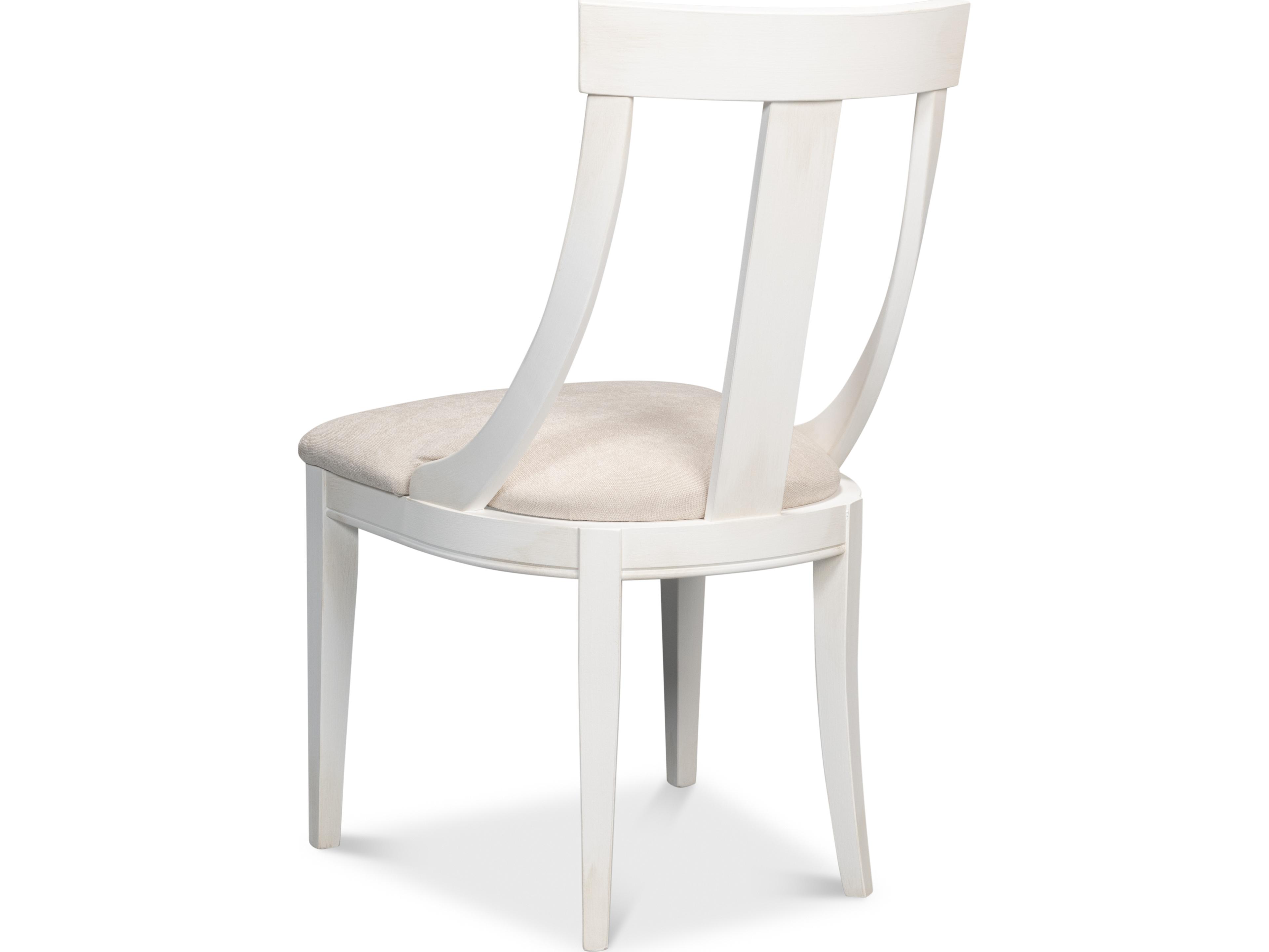 Sarreid Ltd Deco Side Chair Cortina White Taupe