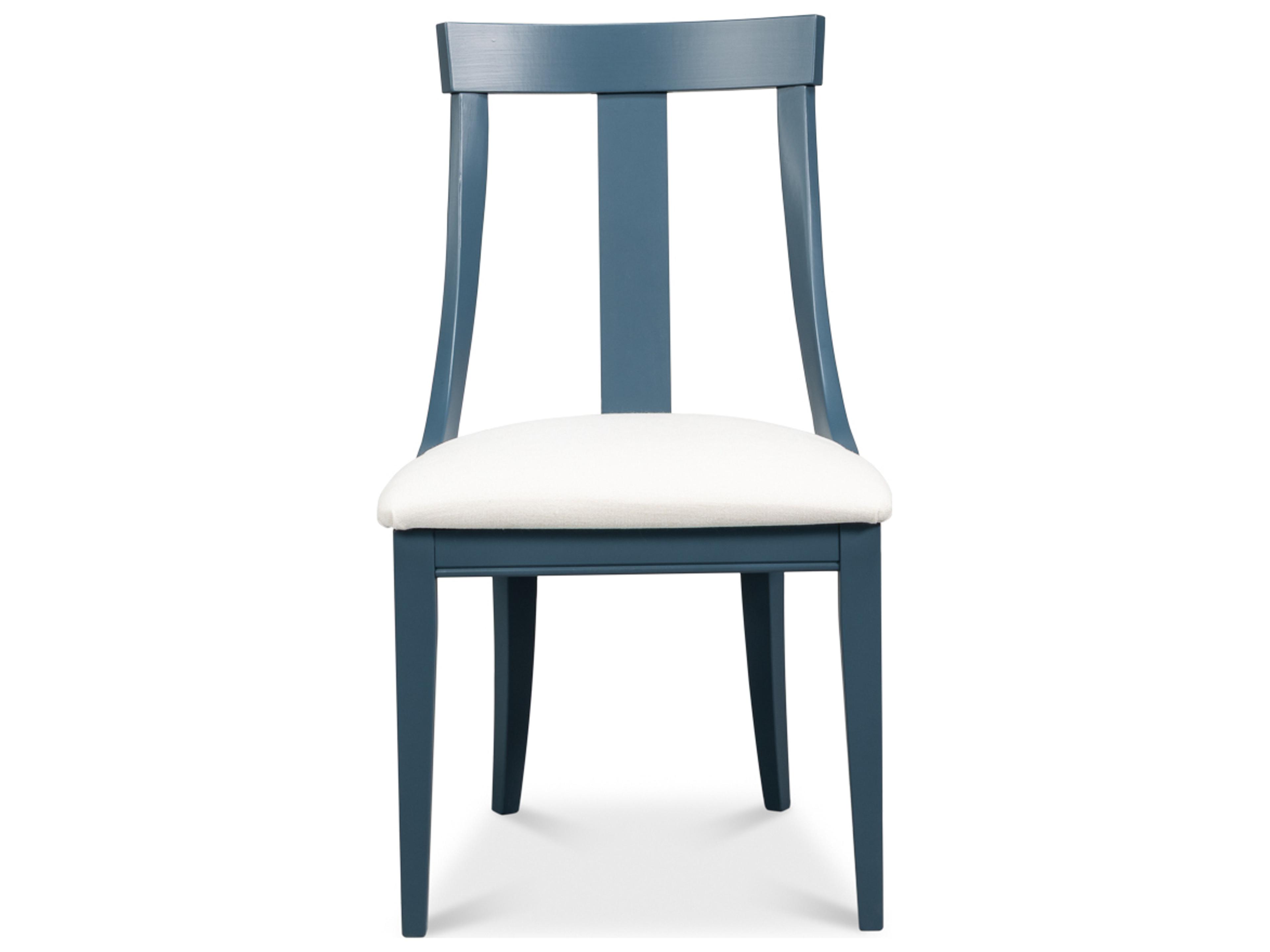 Sarreid Ltd Deco Beech Wood Blue Upholstered Armless Dining Chair