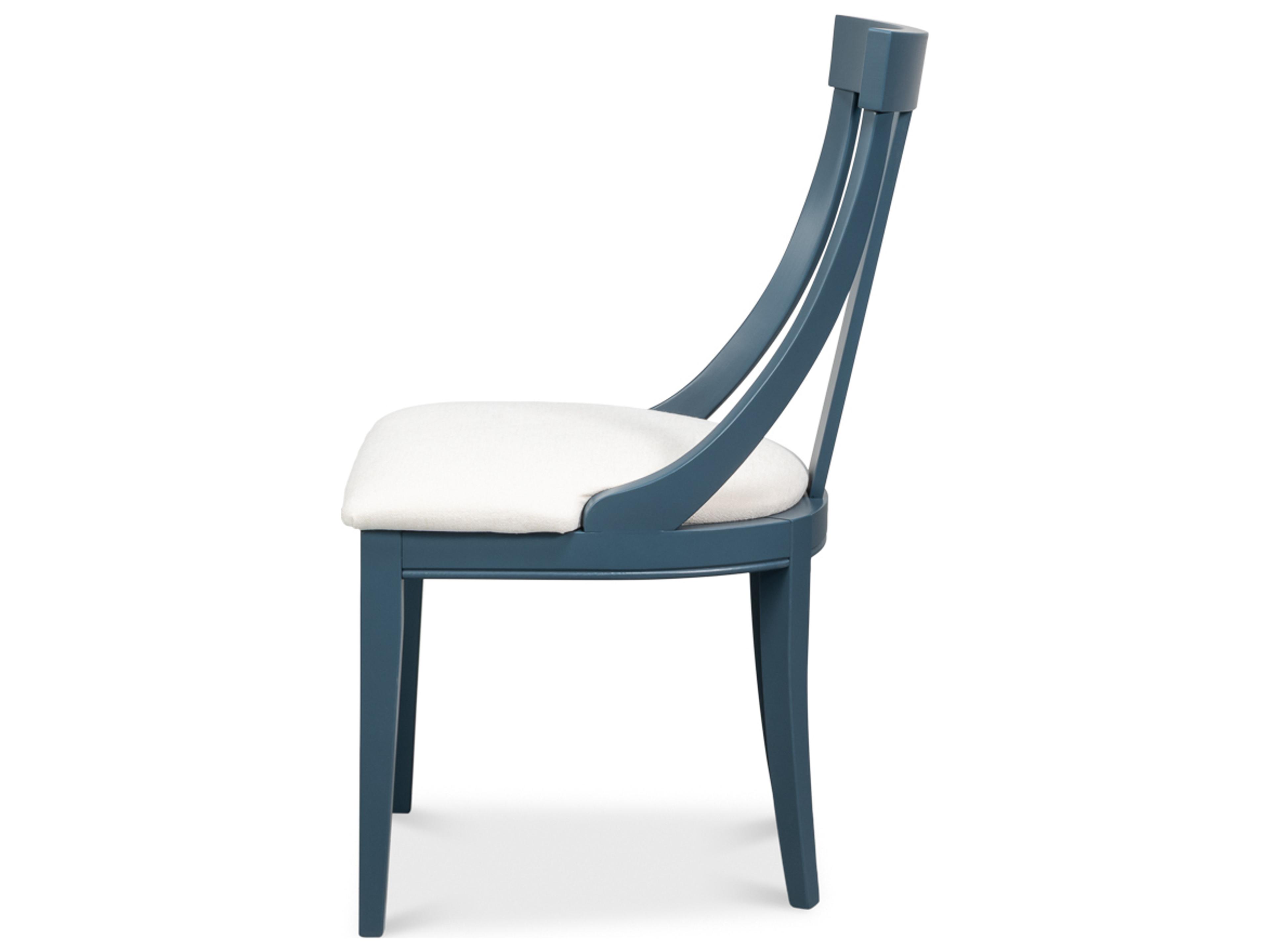 Sarreid Ltd Deco Beech Wood Blue Upholstered Armless Dining Chair