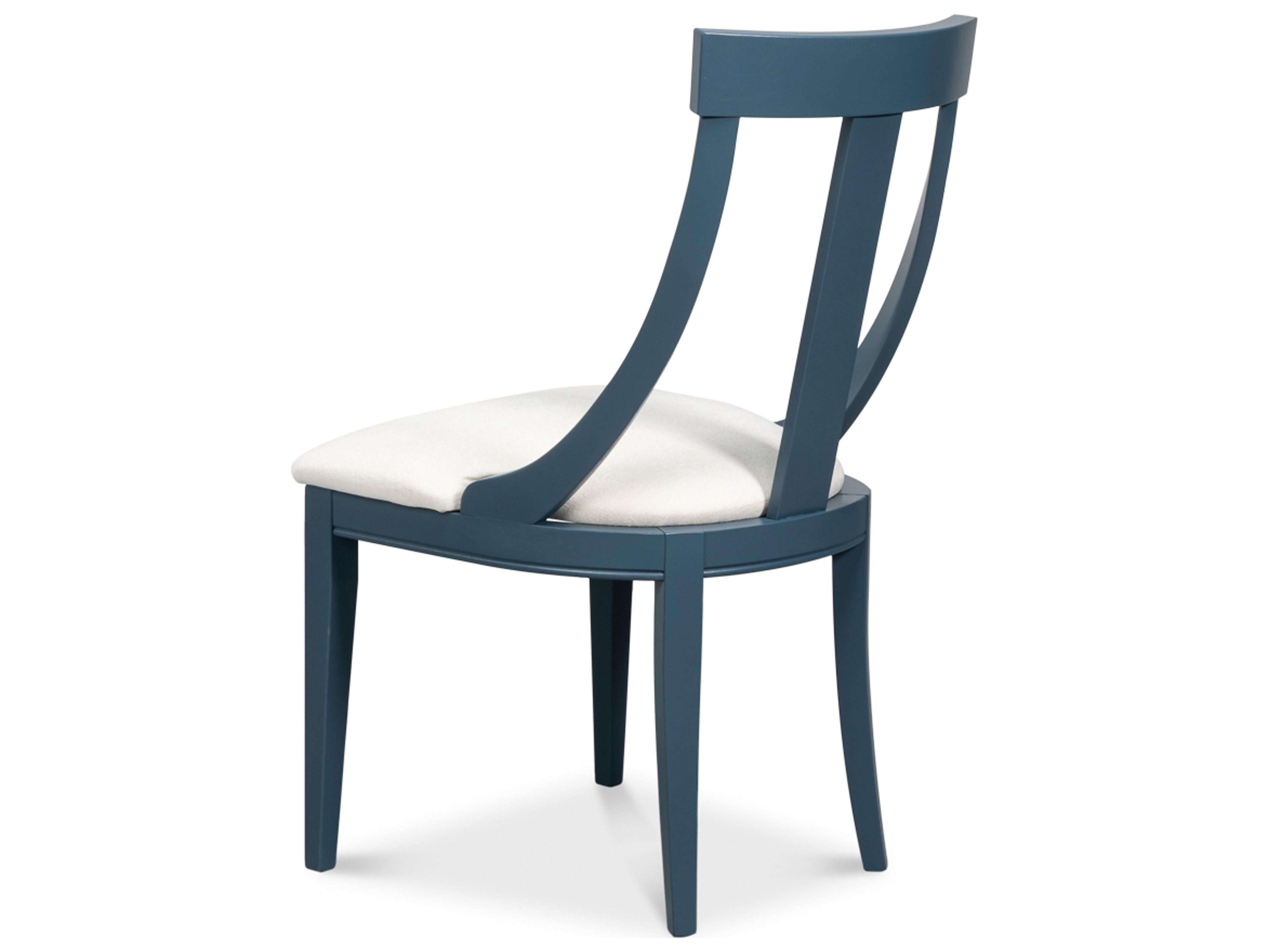 Sarreid Ltd Deco Beech Wood Blue Upholstered Armless Dining Chair
