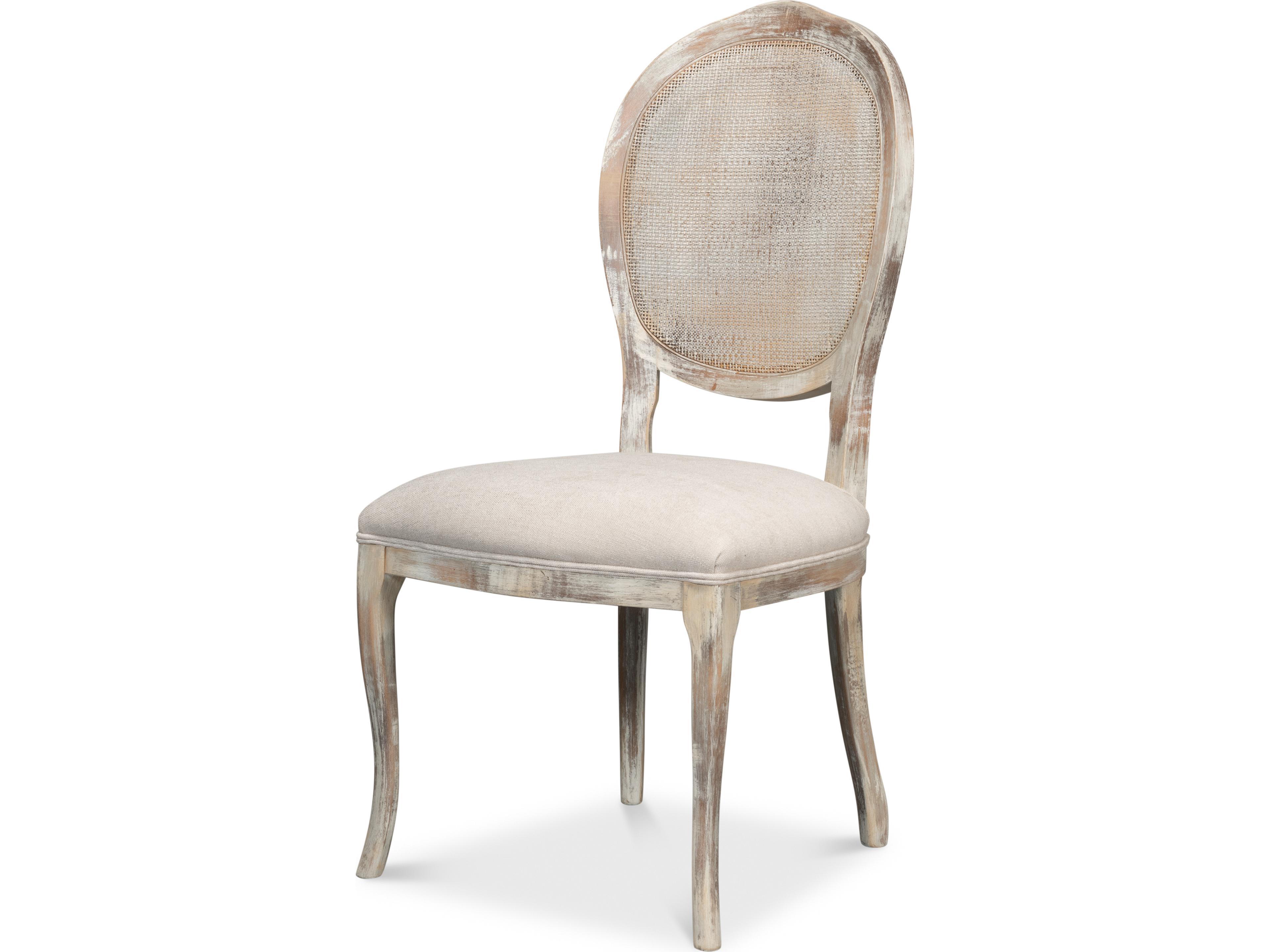 Oval Cane Back Chair Grey Oak Taupe