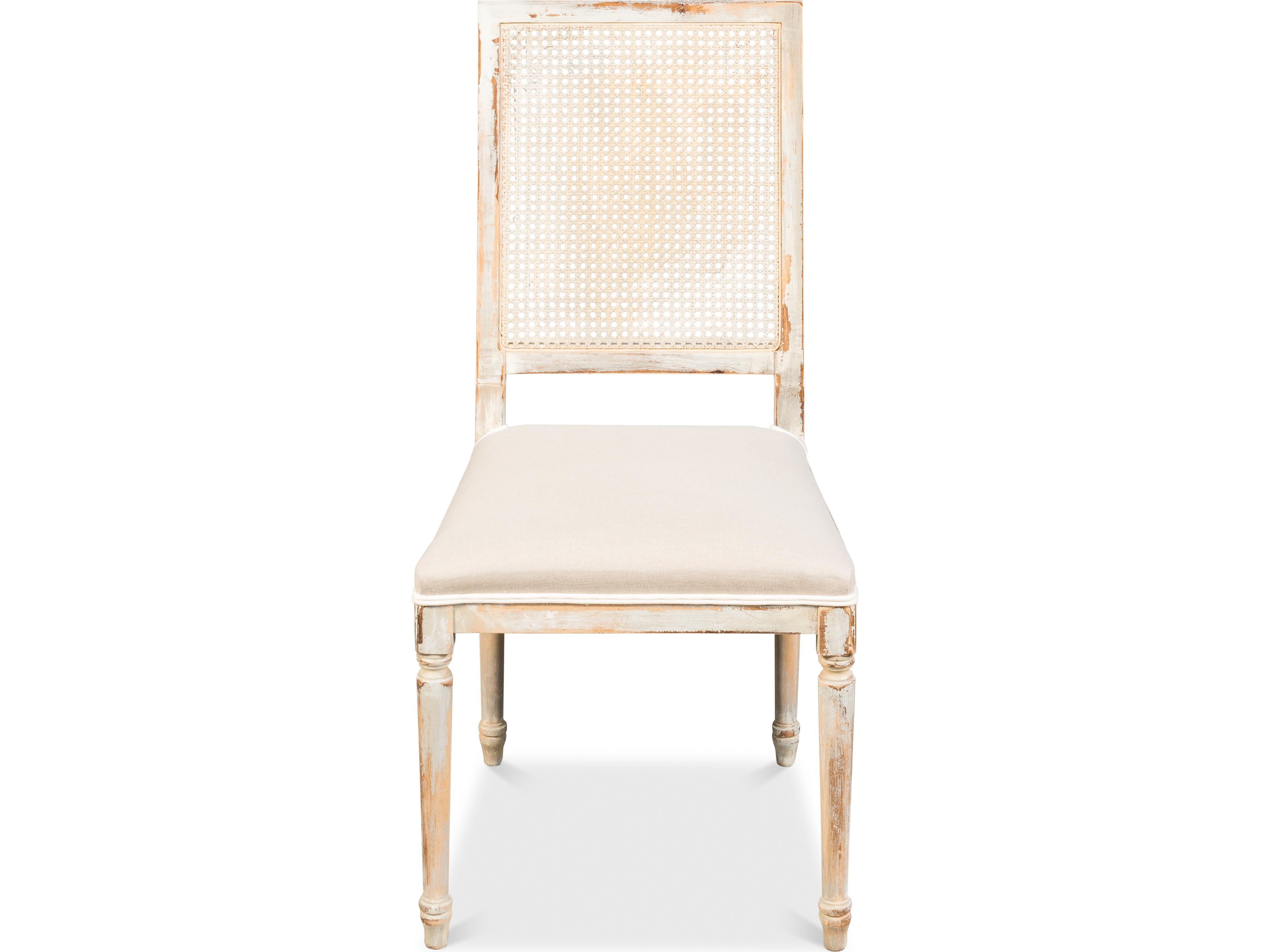 Sarreid Ltd Cane Back Side Chair Grey Oak Flax