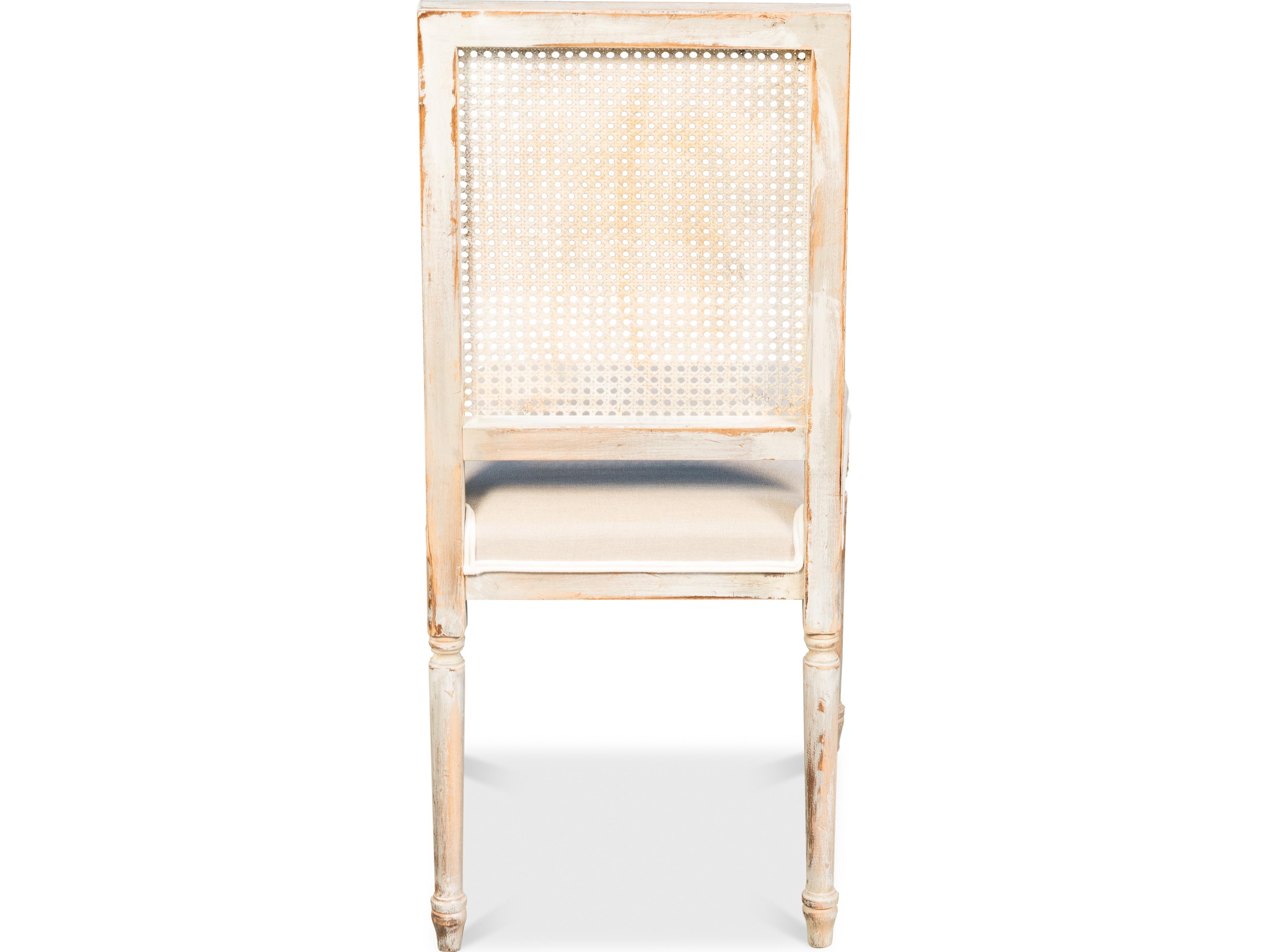 Sarreid Ltd Cane Back Side Chair Grey Oak Flax