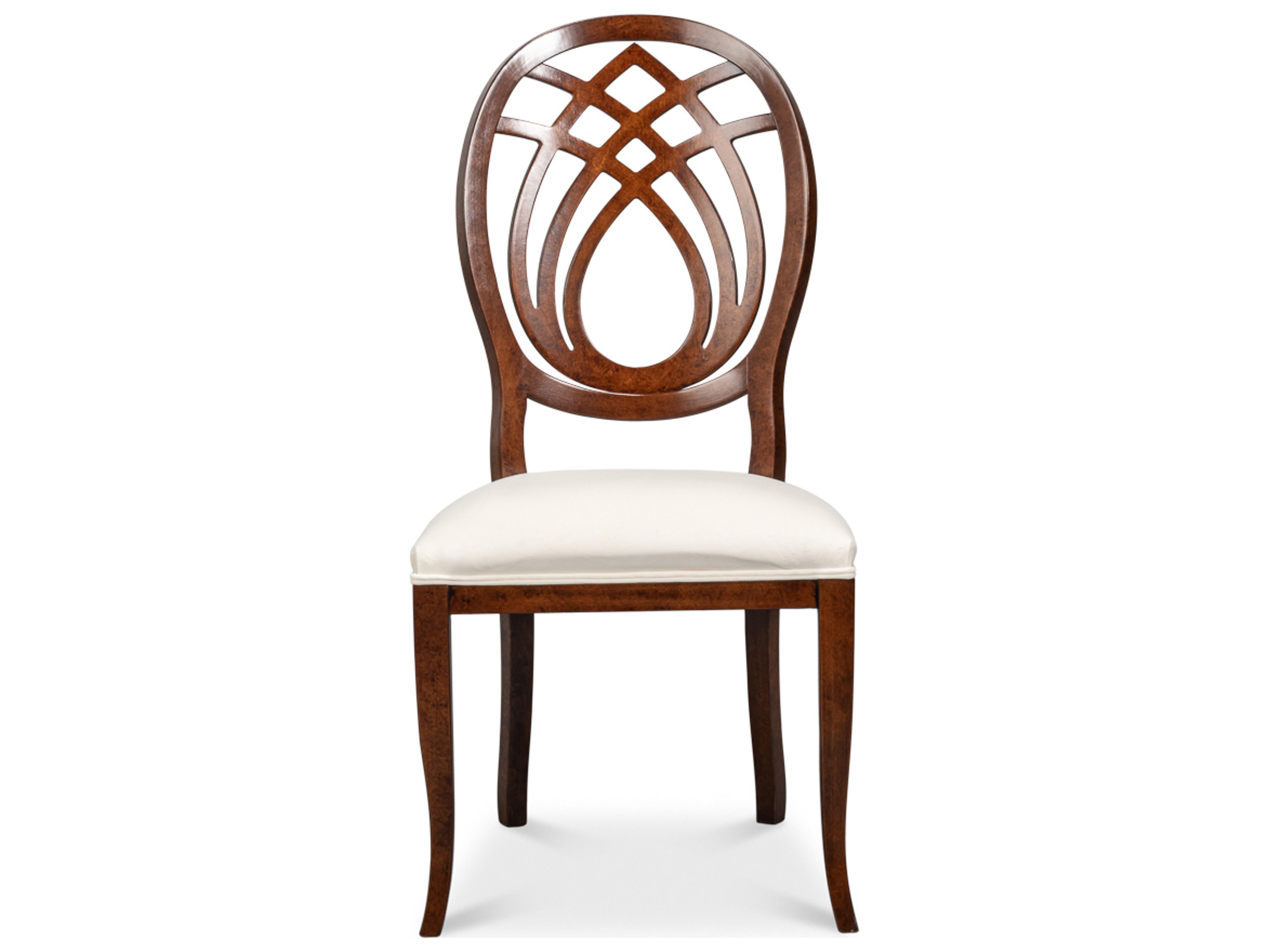 Sarreid Ltd Goccia Beech Wood Brown Upholstered Armless Dining Chair