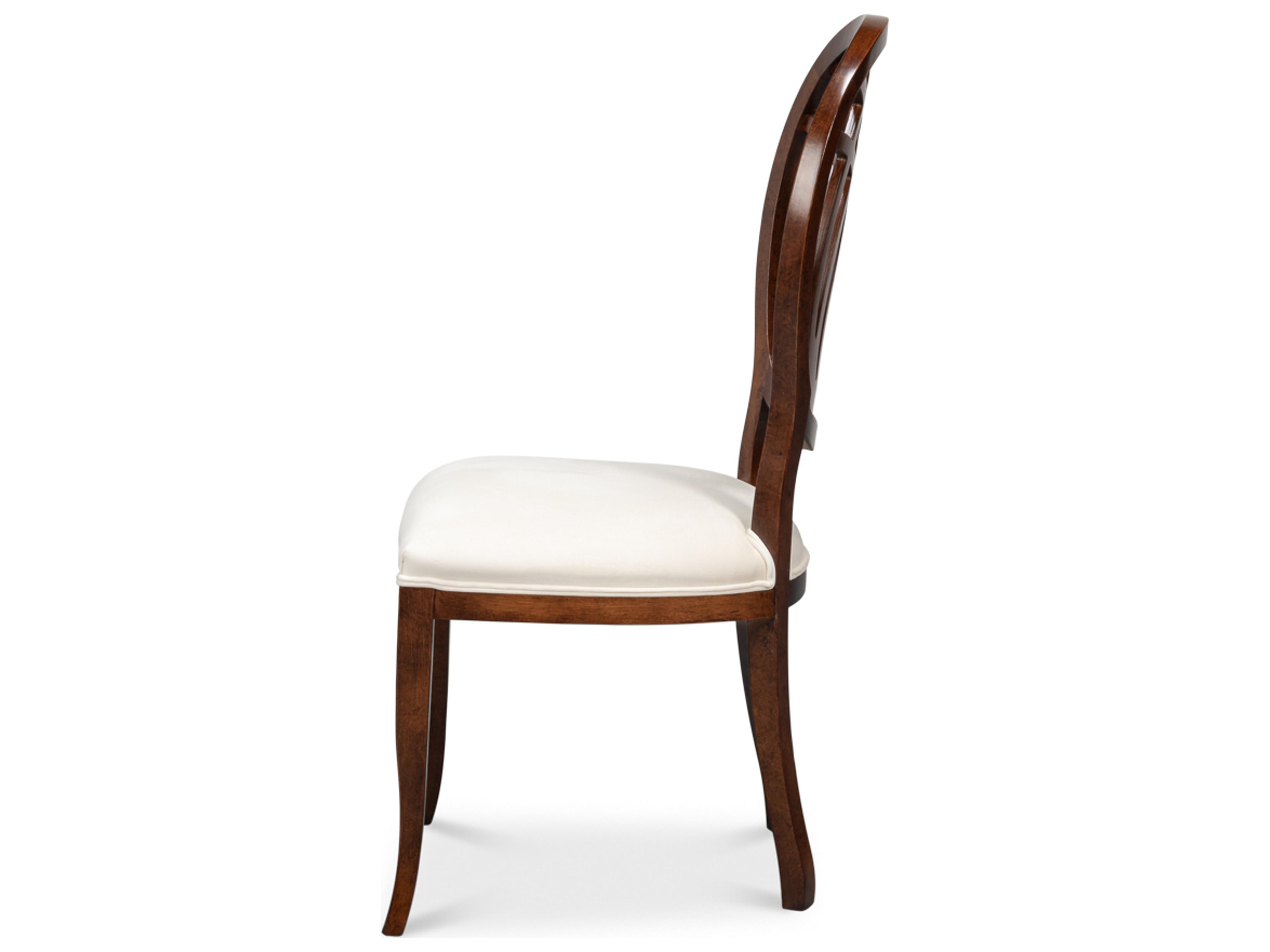 Sarreid Ltd Goccia Beech Wood Brown Upholstered Armless Dining Chair