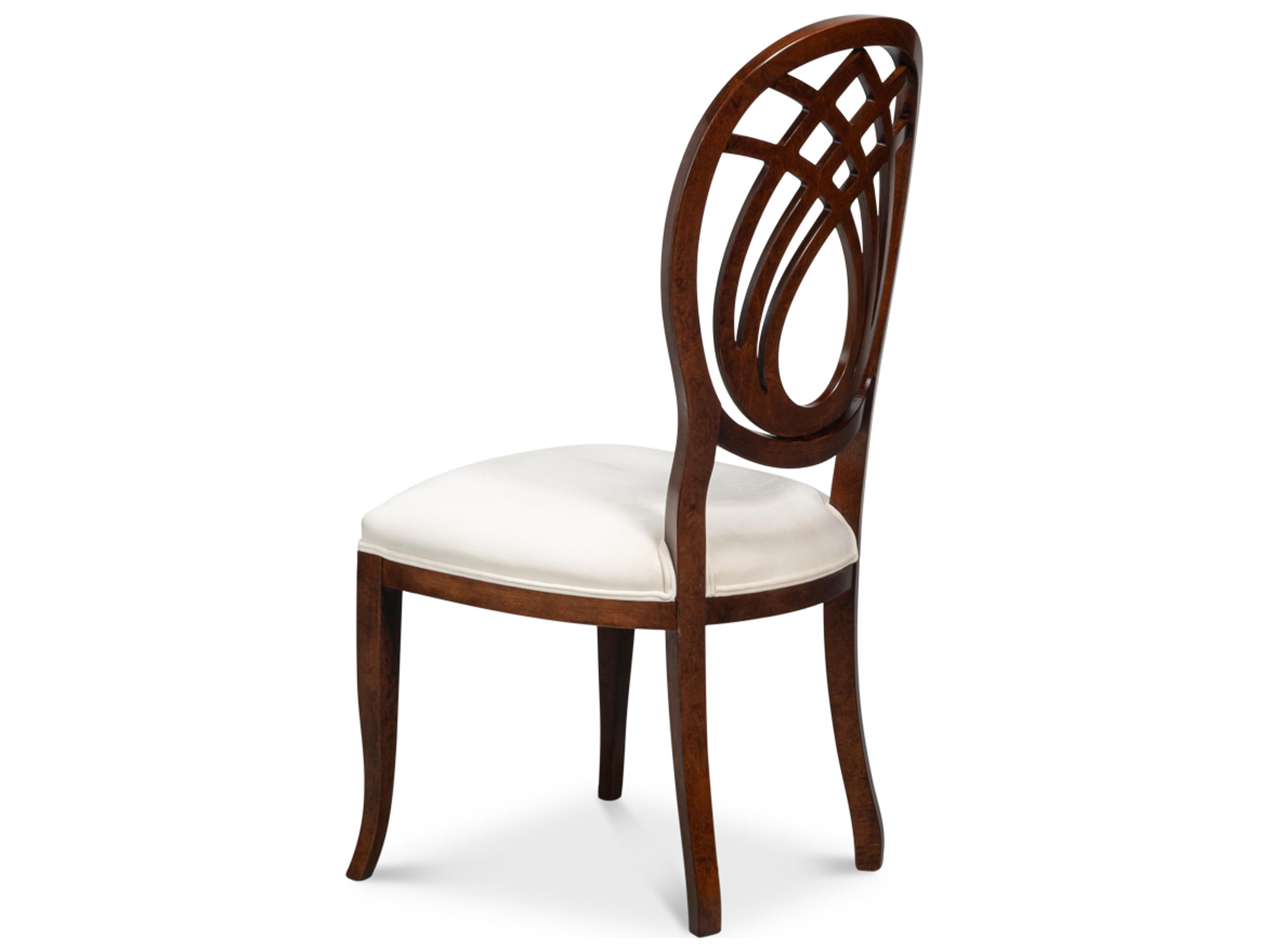 Sarreid Ltd Goccia Beech Wood Brown Upholstered Armless Dining Chair