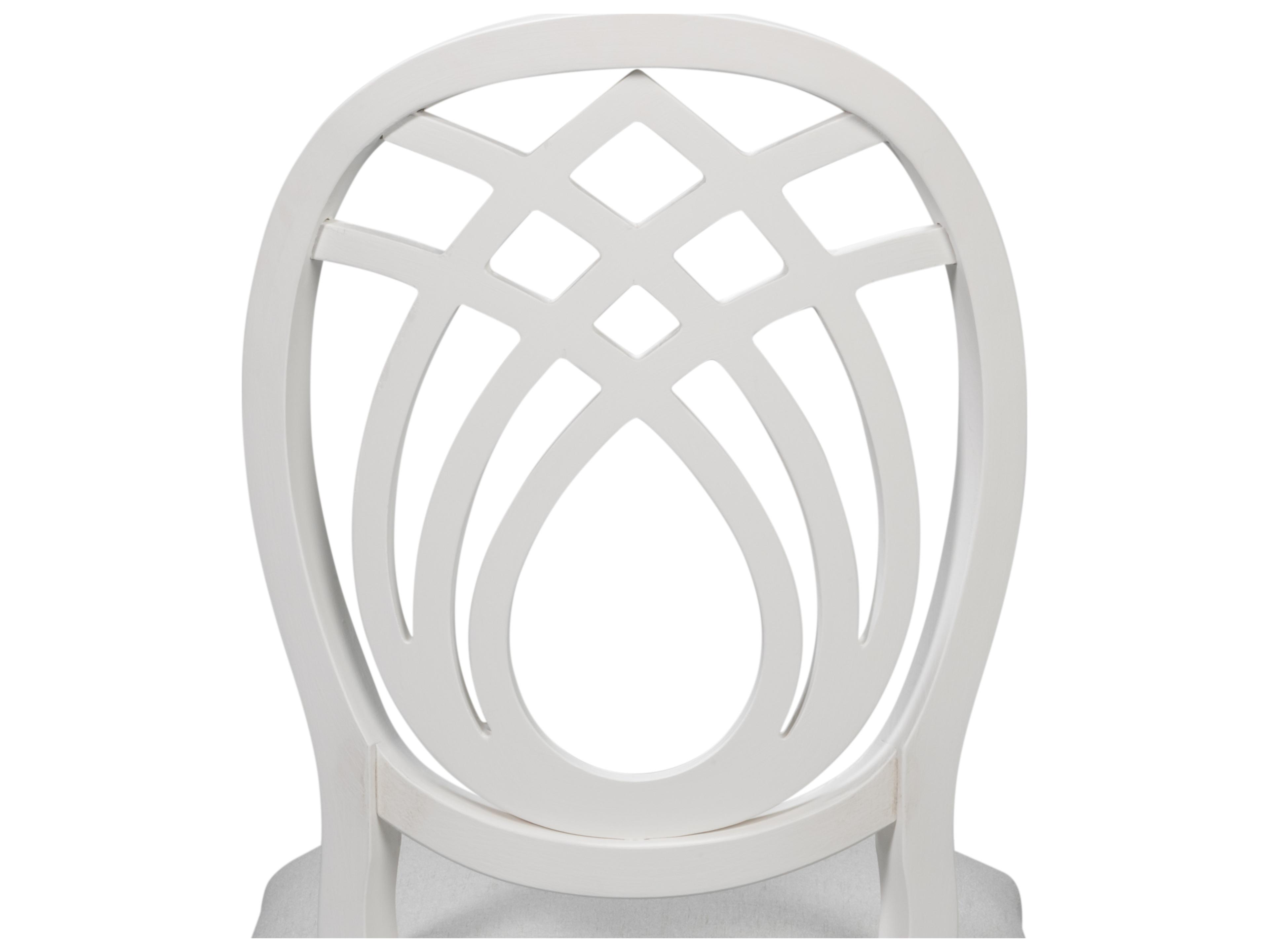 Sarreid Ltd Goccia Beech Wood White Upholstered Armless Dining Chair