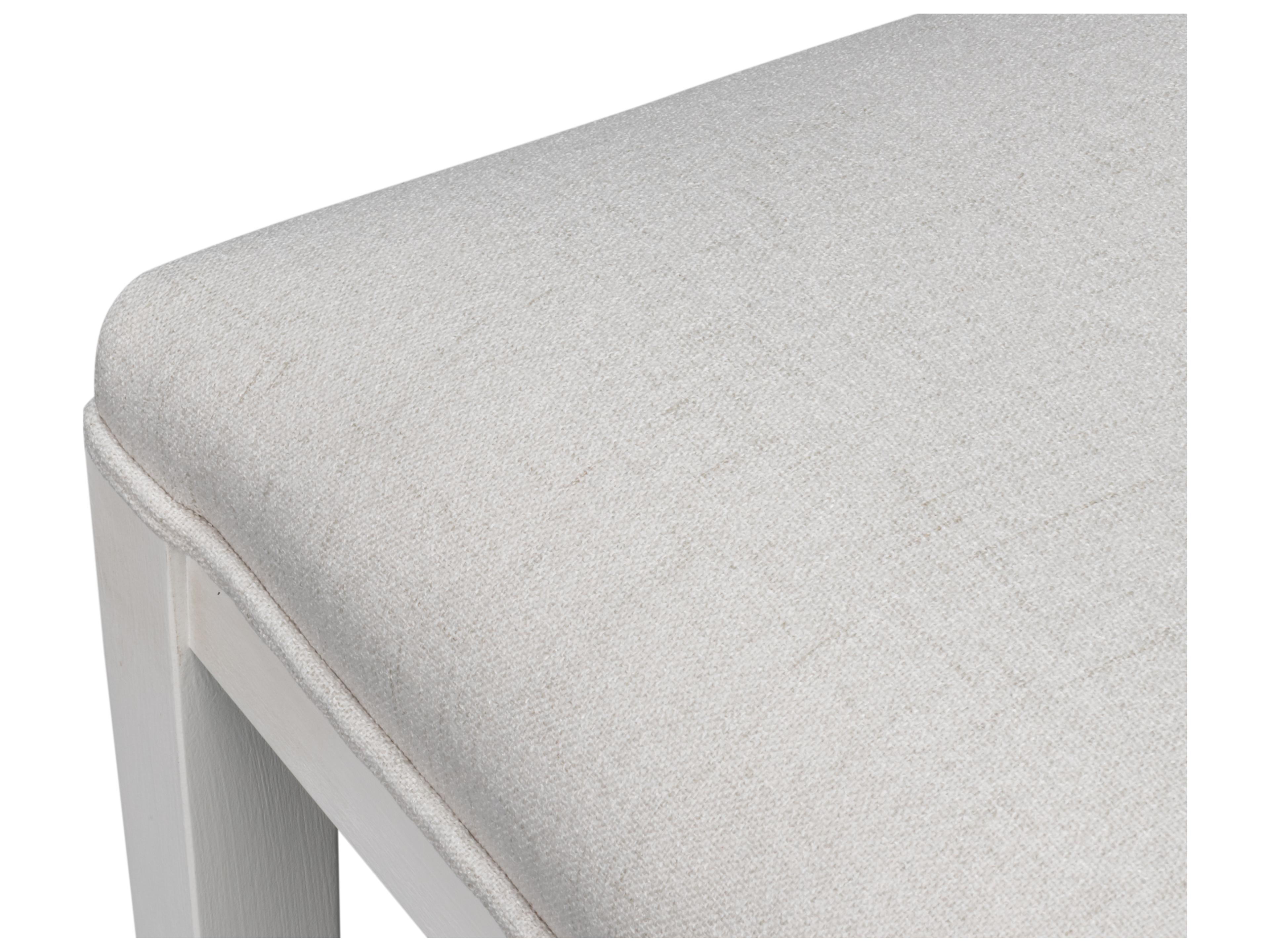 Sarreid Ltd Goccia Beech Wood White Upholstered Armless Dining Chair