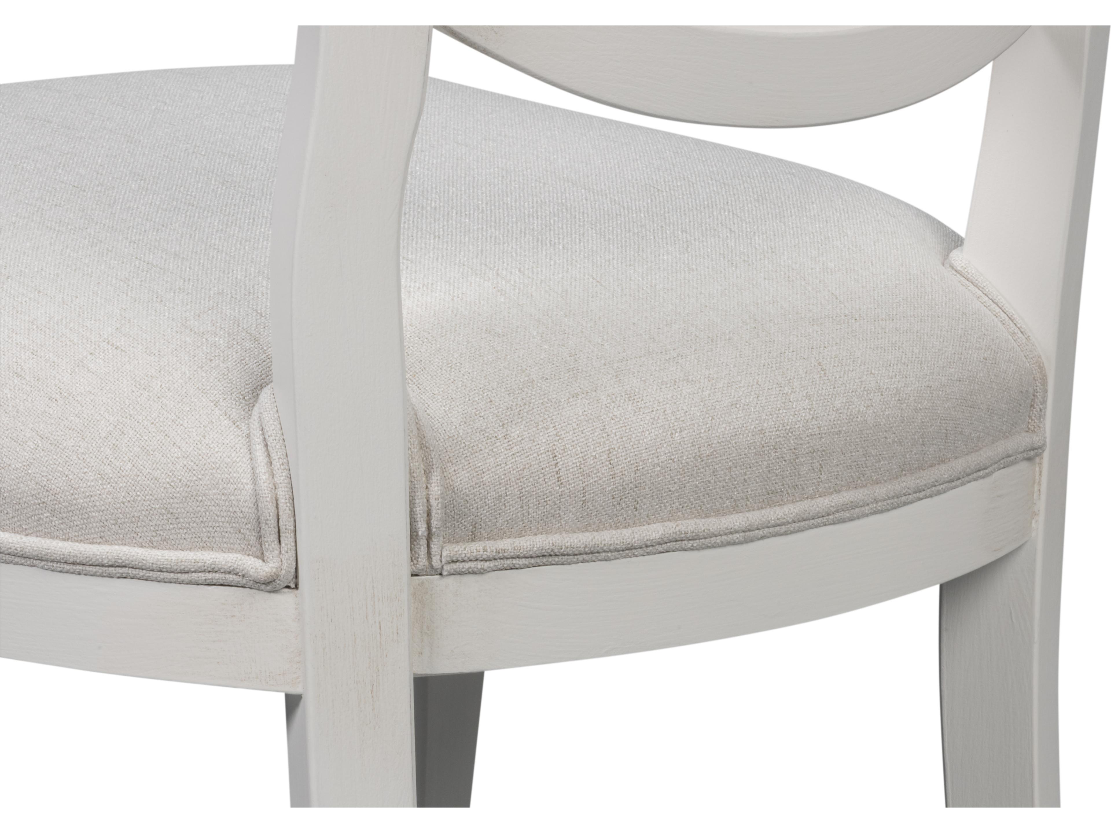 Sarreid Ltd Goccia Beech Wood White Upholstered Armless Dining Chair