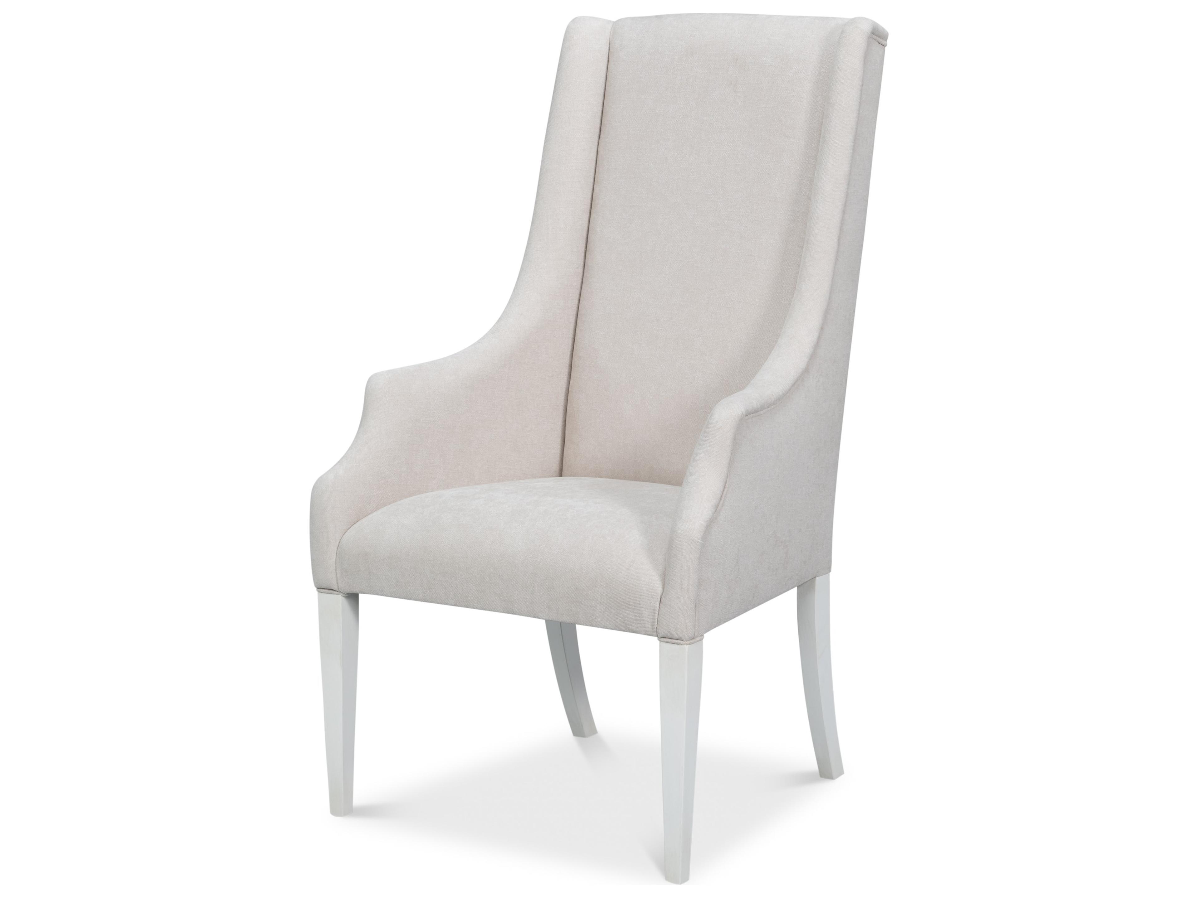 Beech Wood Beige Upholstered Arm Dining Chair