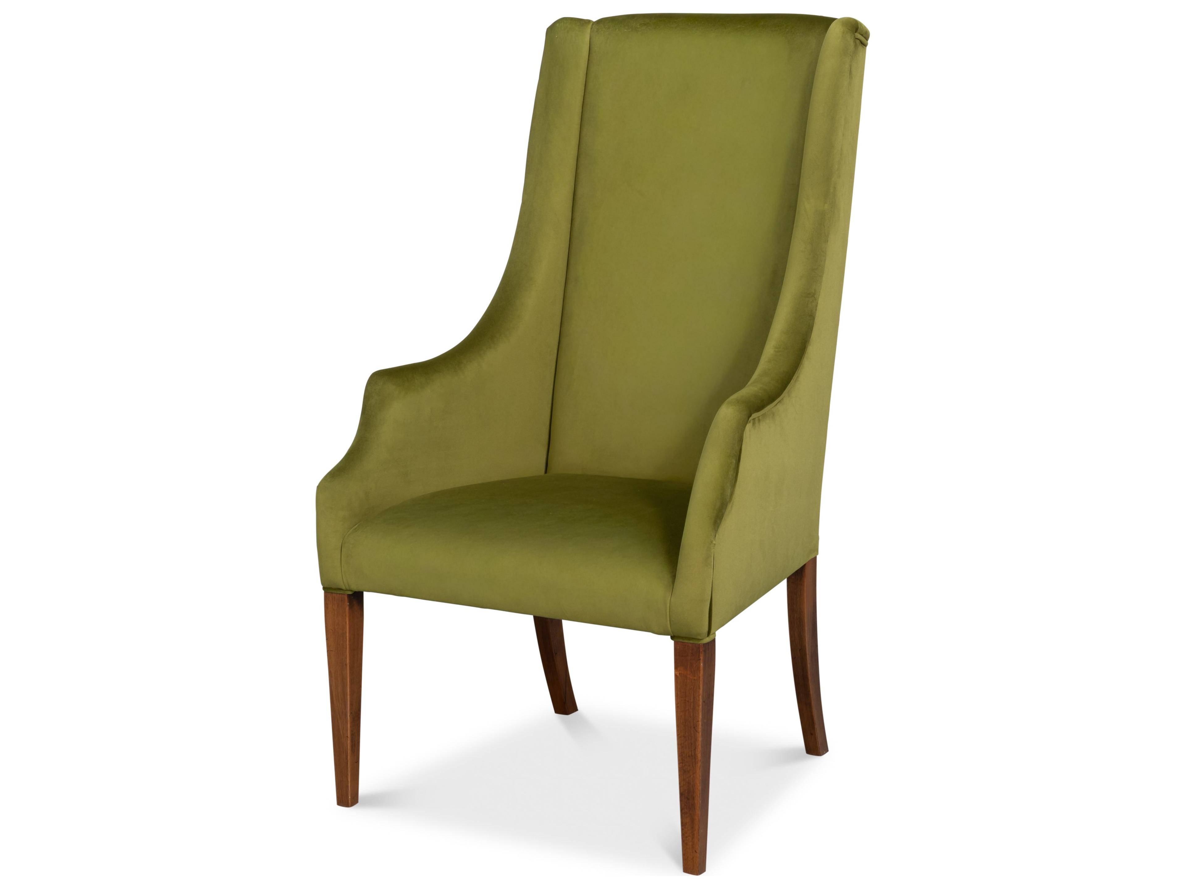 Beech Wood Green Upholstered Armless Dining Chair
