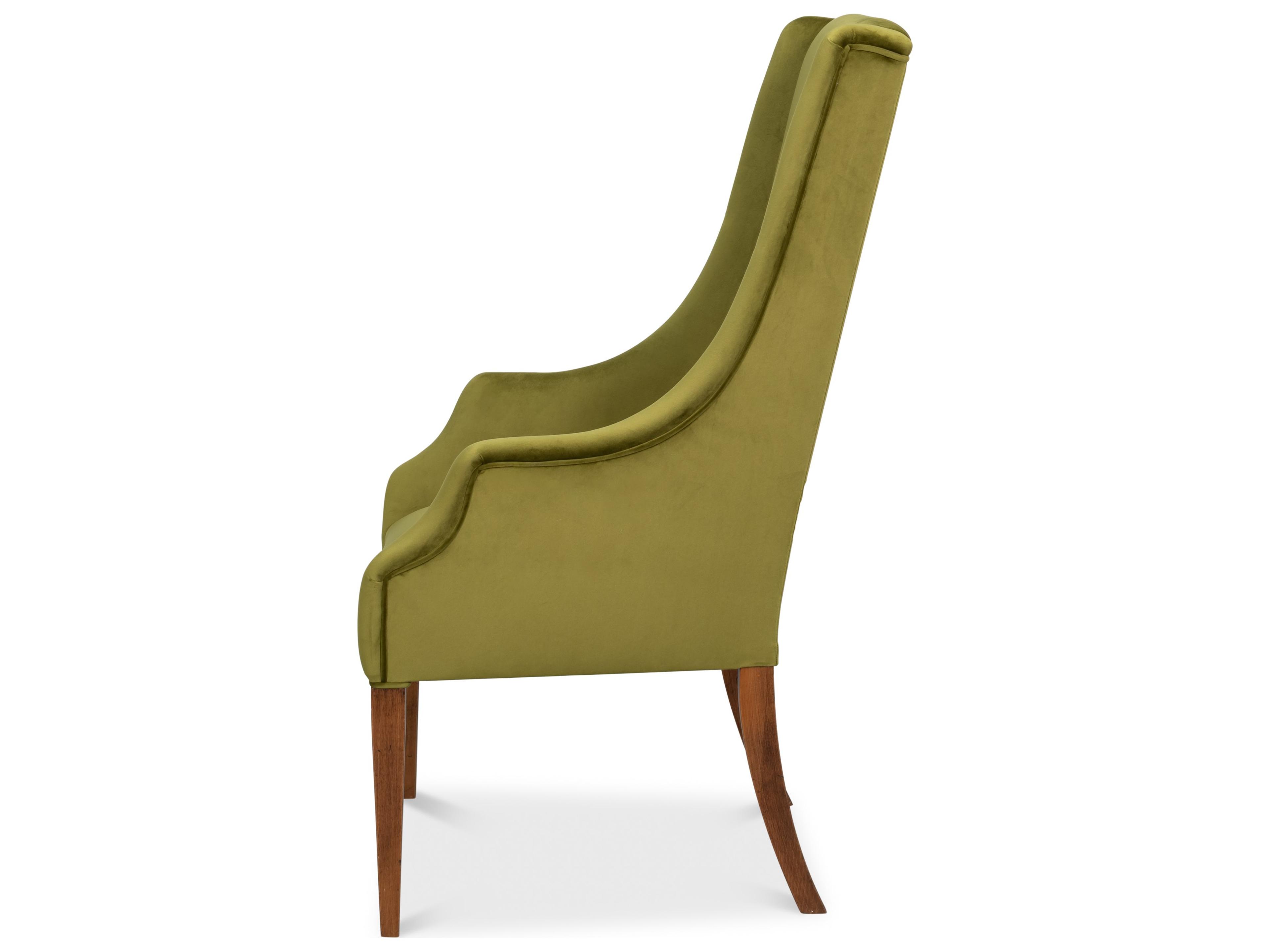 Sarreid Ltd Beech Wood Green Upholstered Armless Dining Chair