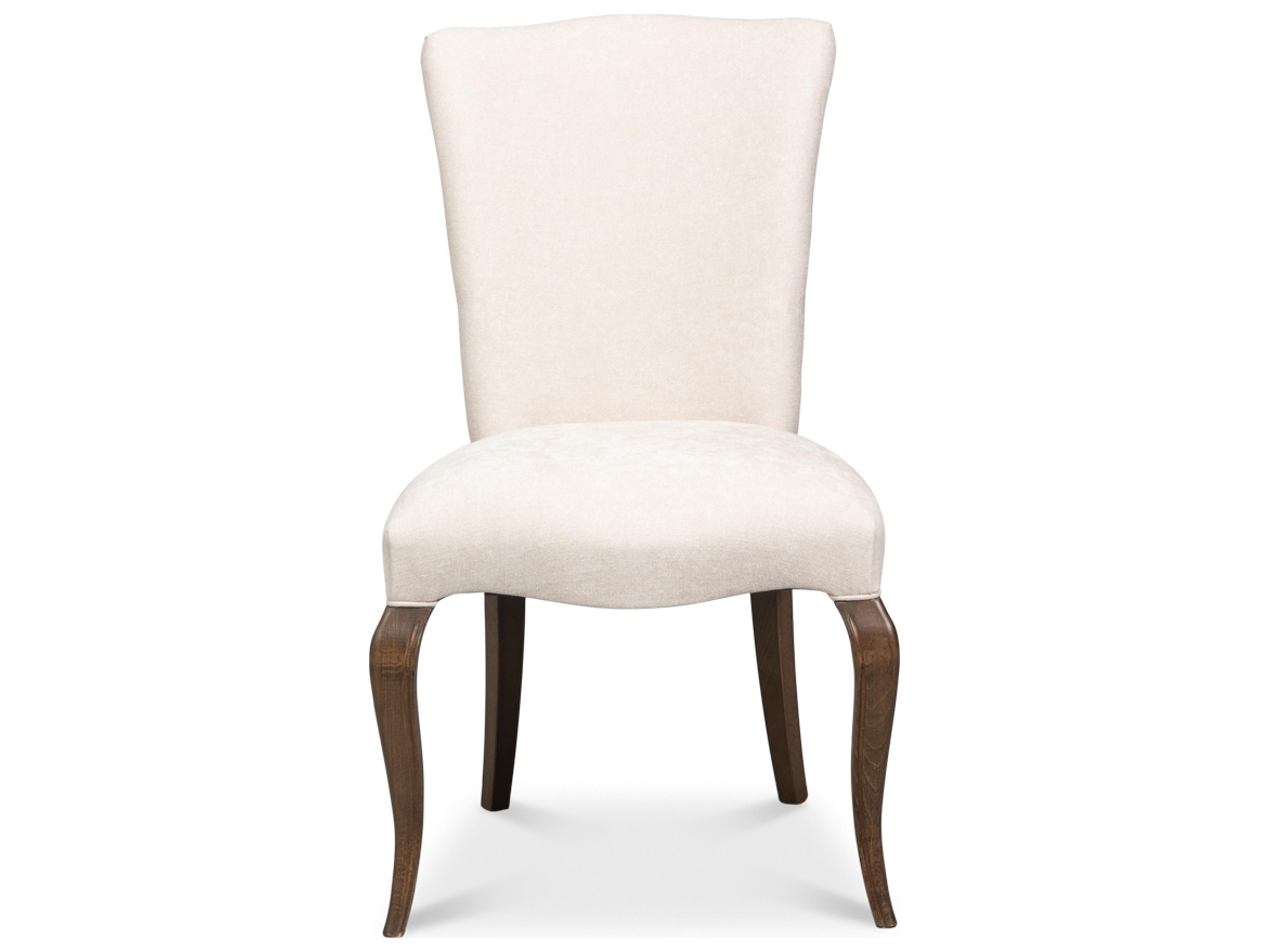 Sarreid Ltd Sidechair Beech Wood Brown Upholstered Armless Dining Chair