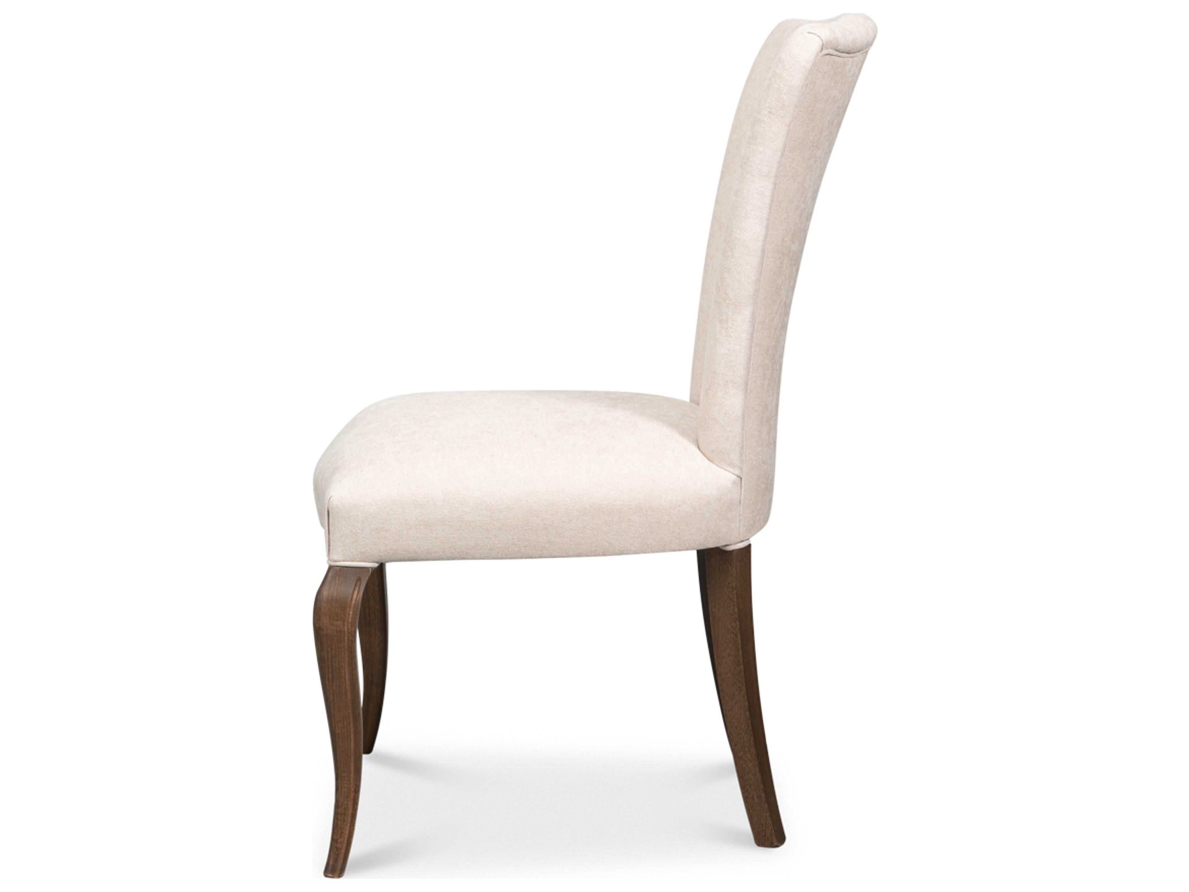 Sarreid Ltd Sidechair Beech Wood Brown Upholstered Armless Dining Chair