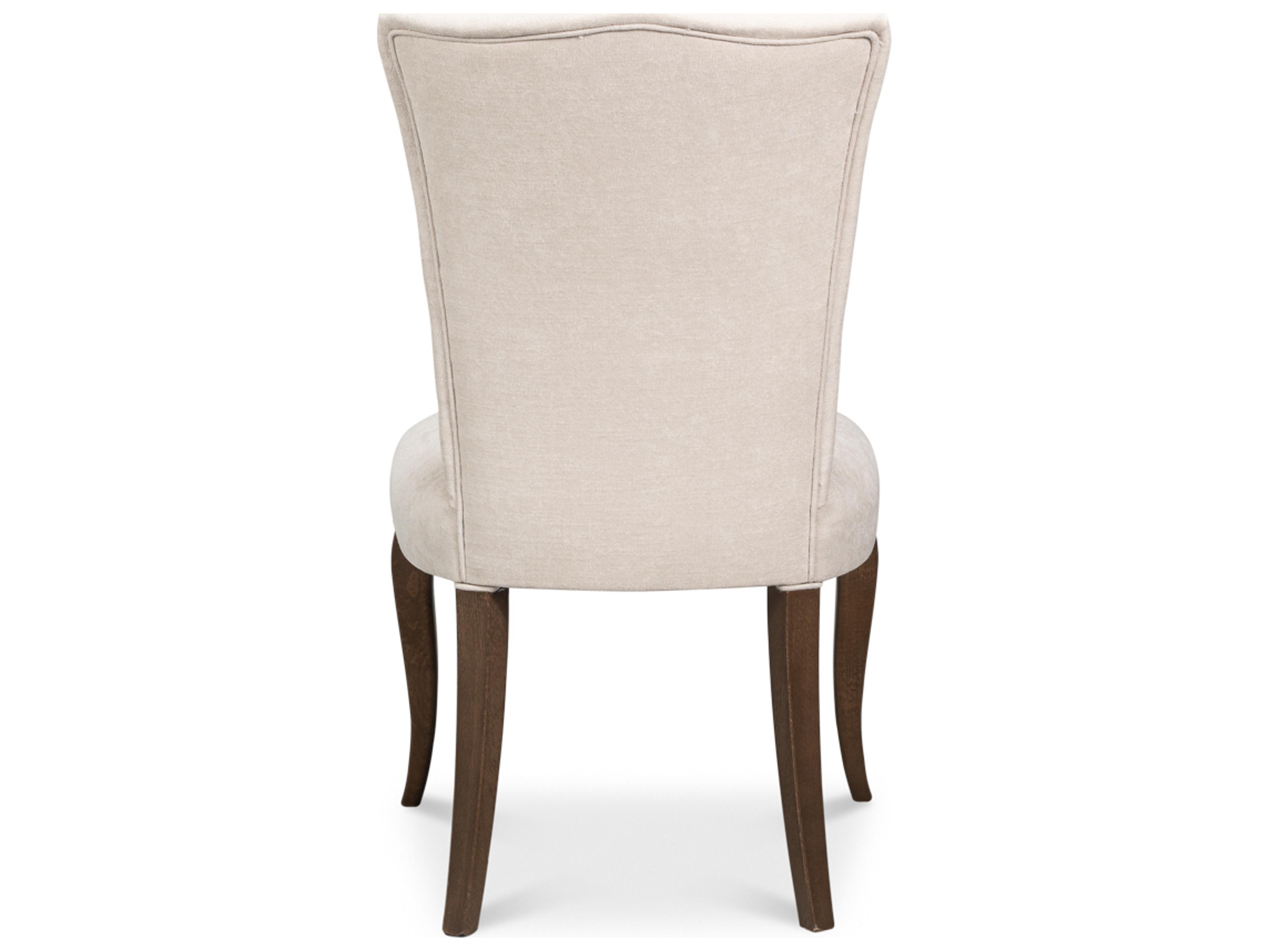 Sarreid Ltd Sidechair Beech Wood Brown Upholstered Armless Dining Chair