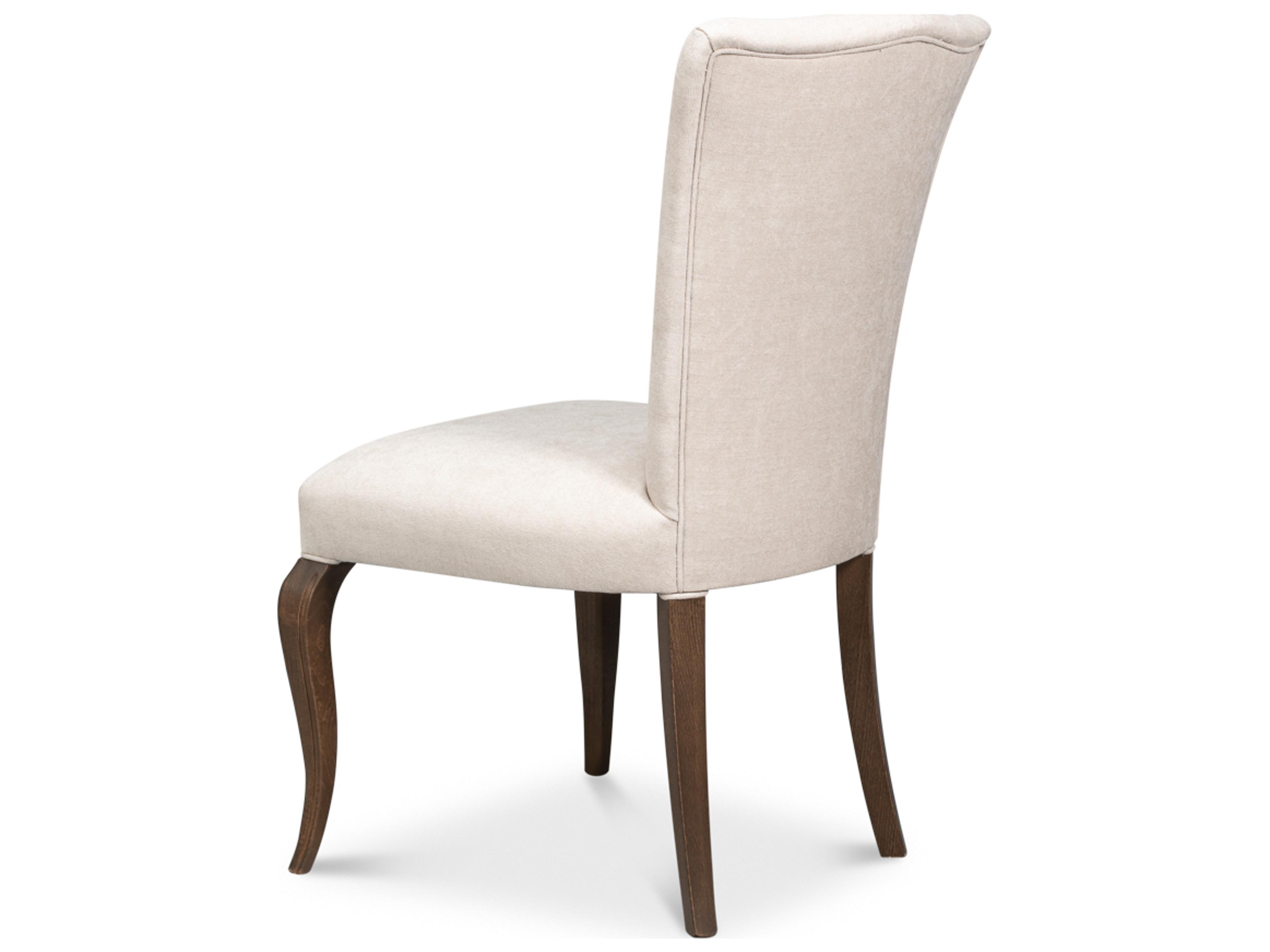 Sarreid Ltd Sidechair Beech Wood Brown Upholstered Armless Dining Chair