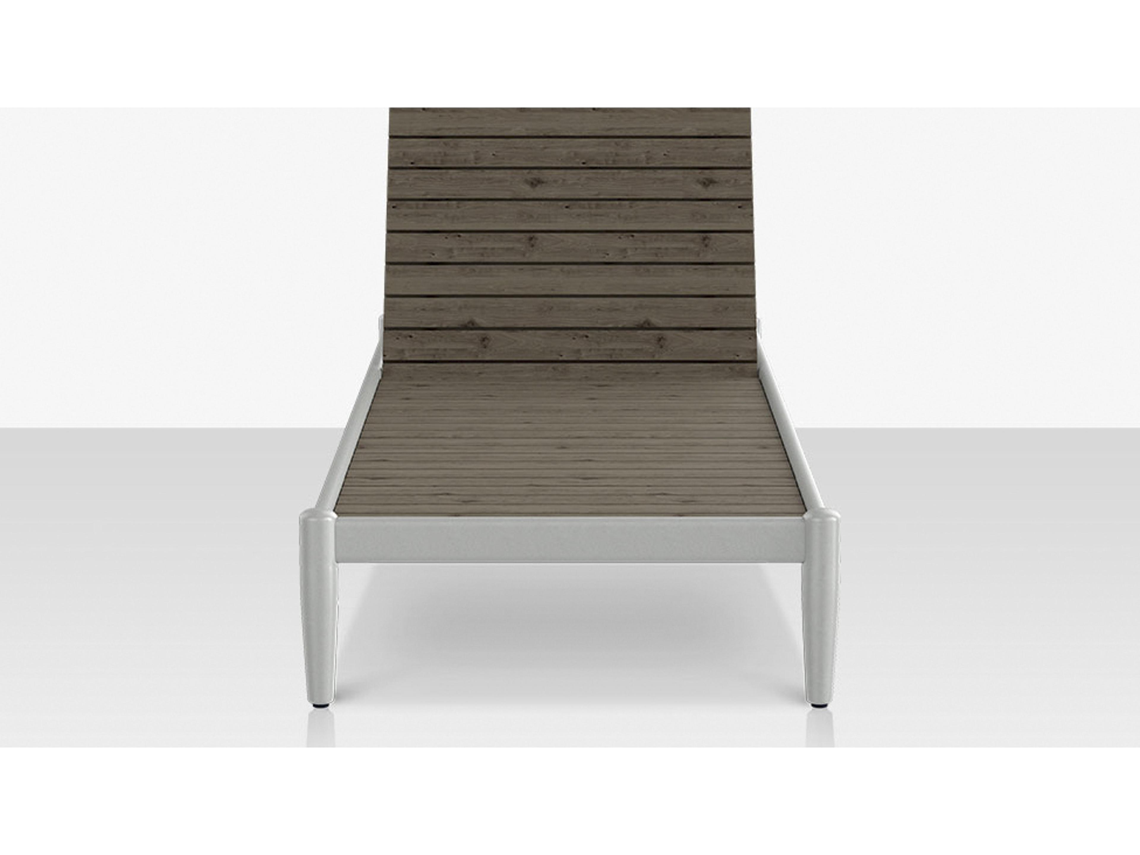 Decoscape Danish Aluminum Composite Slatted Armless Chaise Lounge