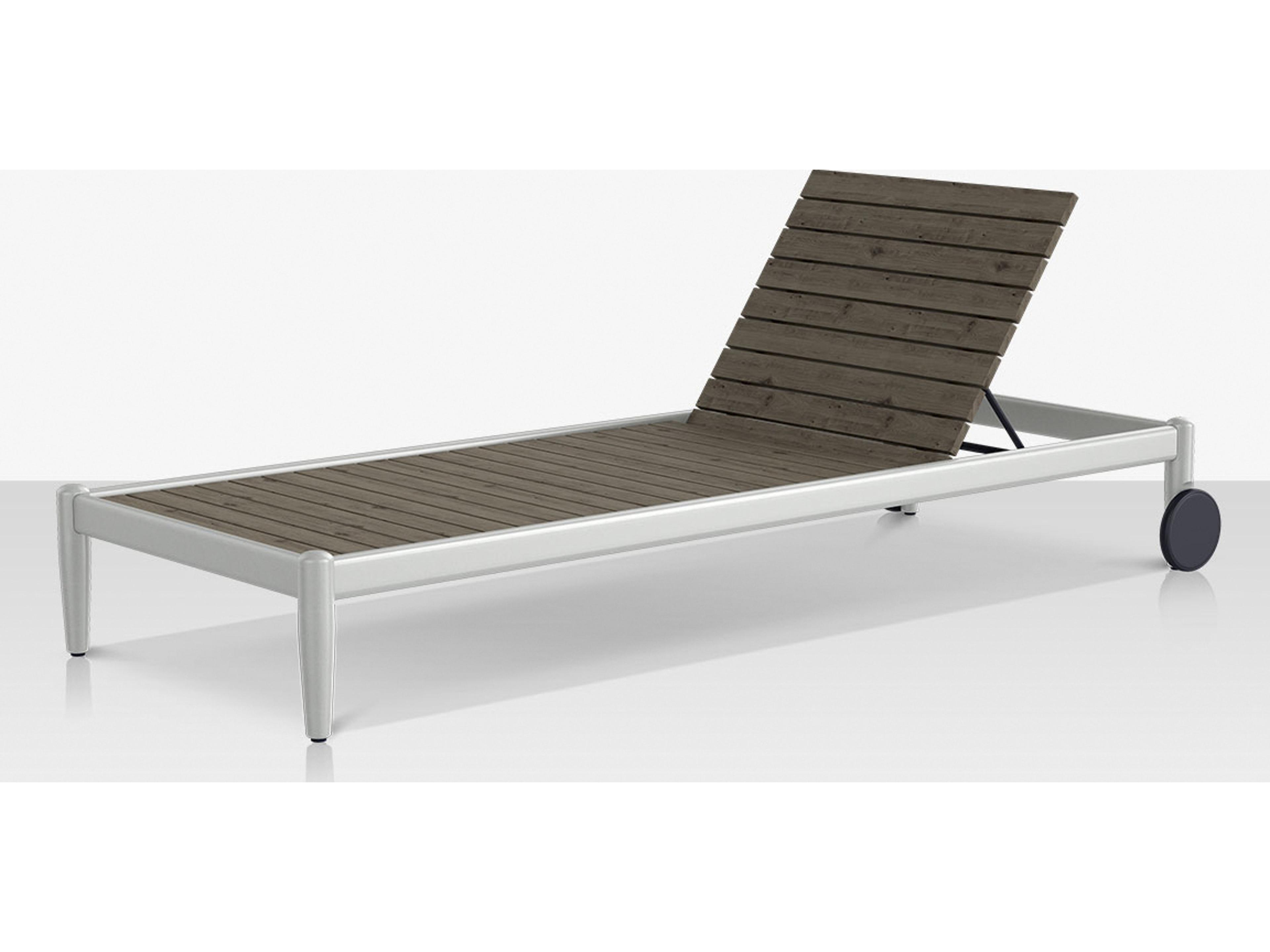 Decoscape Danish Aluminum Composite Slatted Armless Chaise Lounge