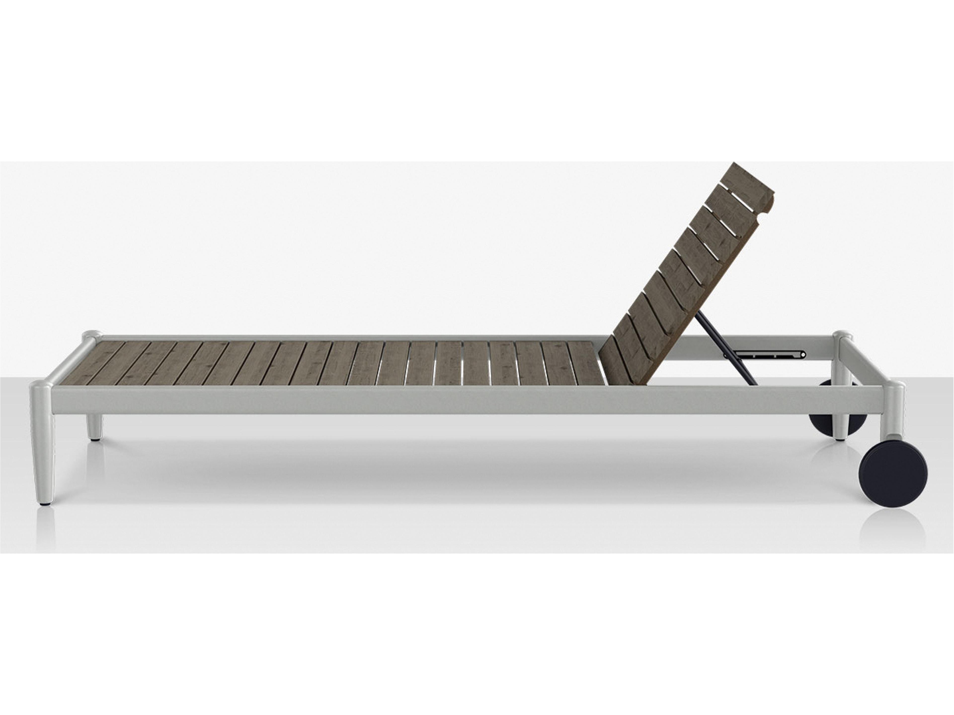 Decoscape Danish Aluminum Composite Slatted Armless Chaise Lounge