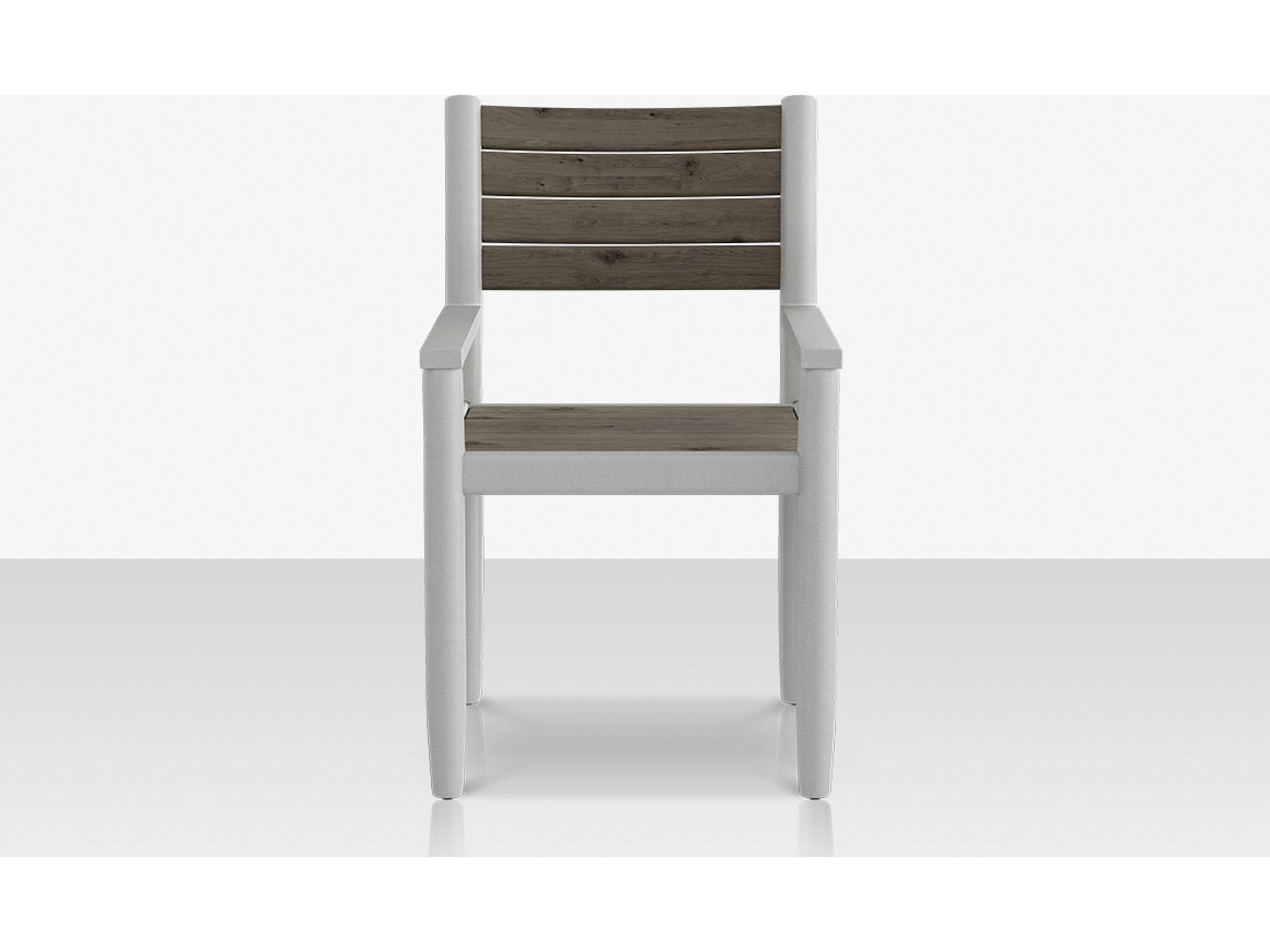 Decoscape Danish Aluminum Composite Slatted Dining Arm Chair