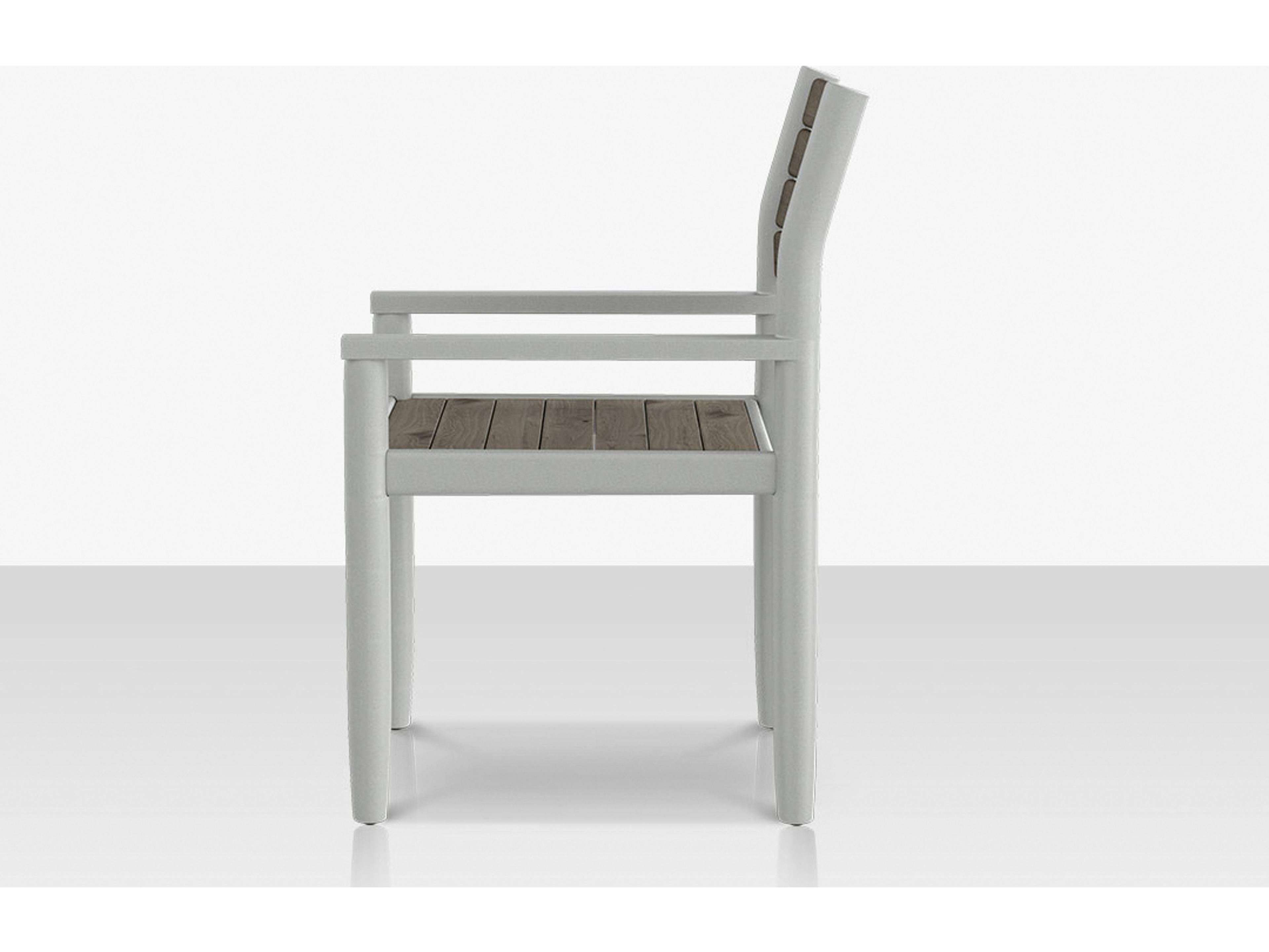 Decoscape Danish Aluminum Composite Slatted Dining Arm Chair