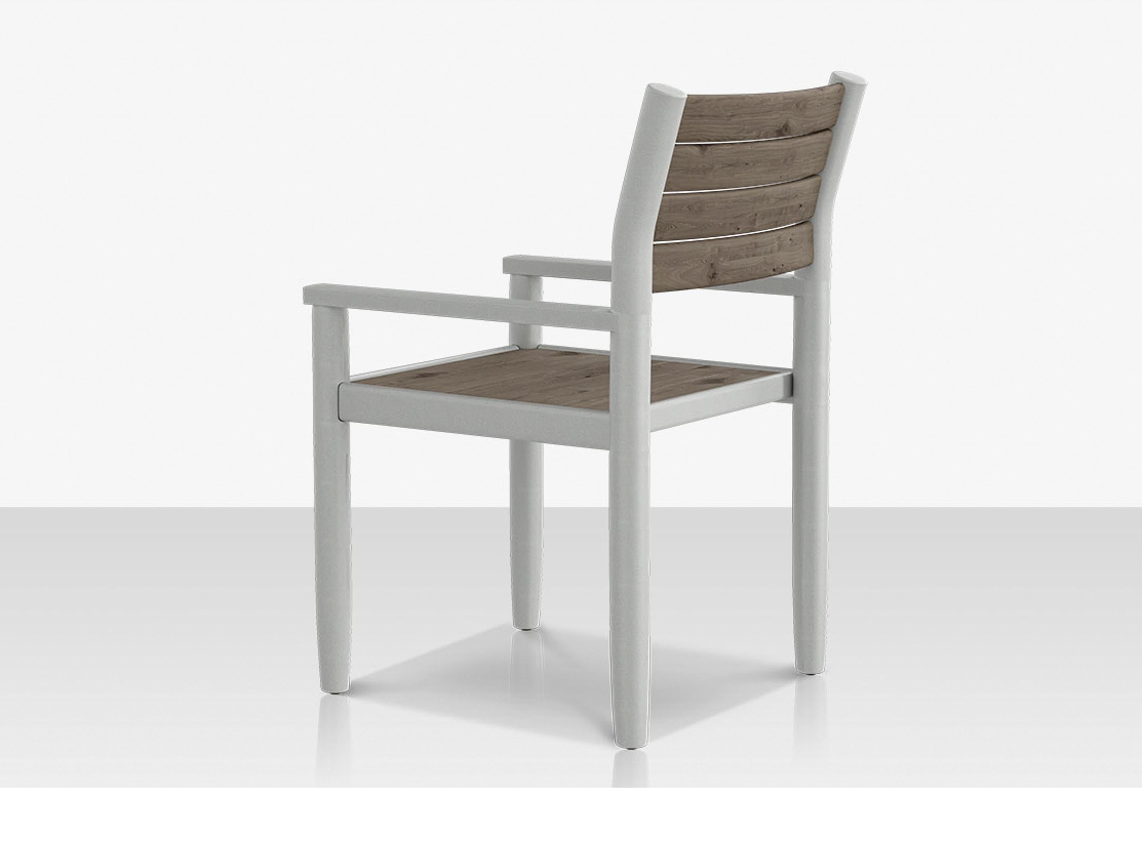 Decoscape Danish Aluminum Composite Slatted Dining Arm Chair