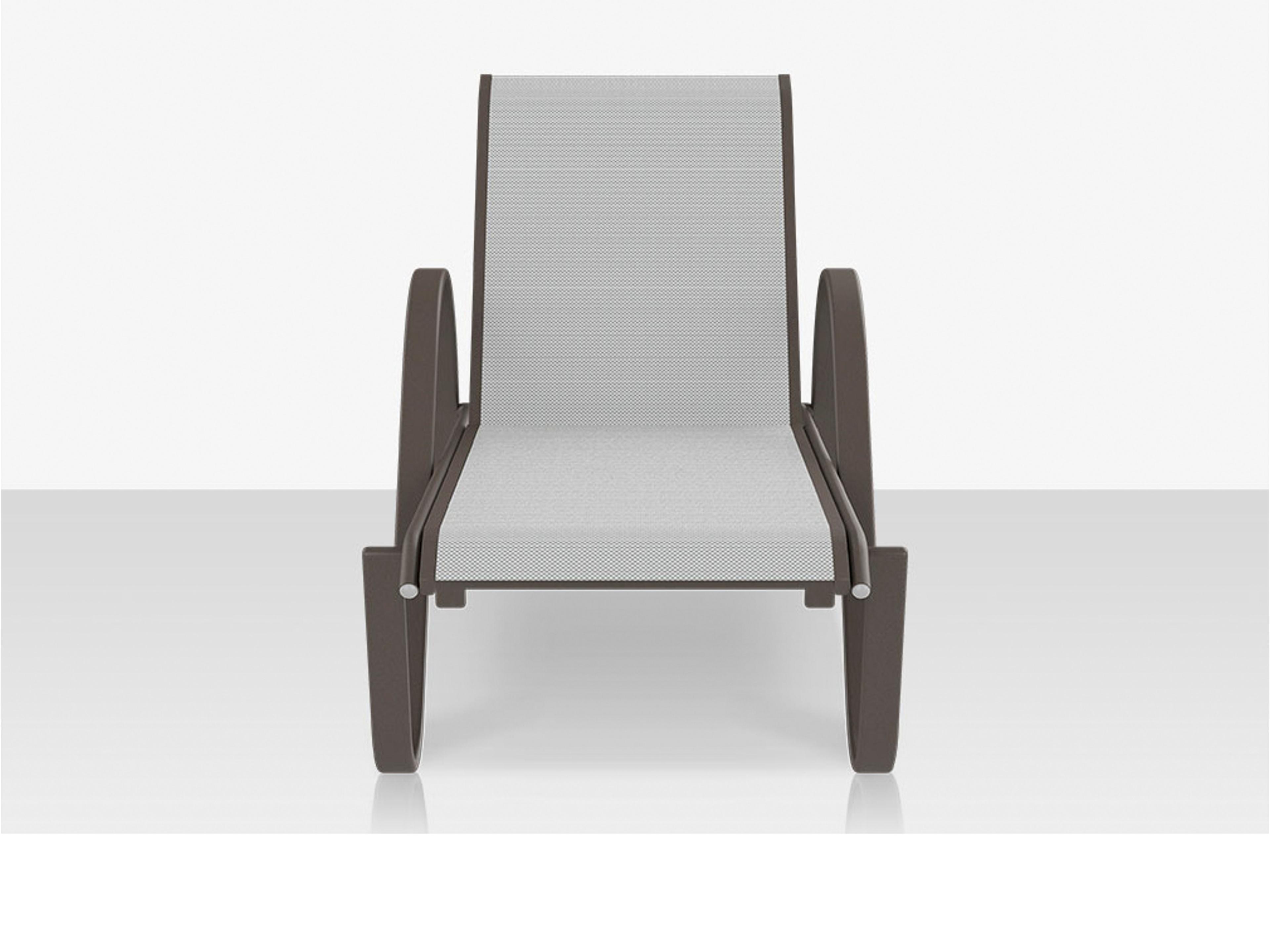 Decoscape Lanai Aluminum Tex Gray Stackable Chaise Lounge in Cloud Gray Sling