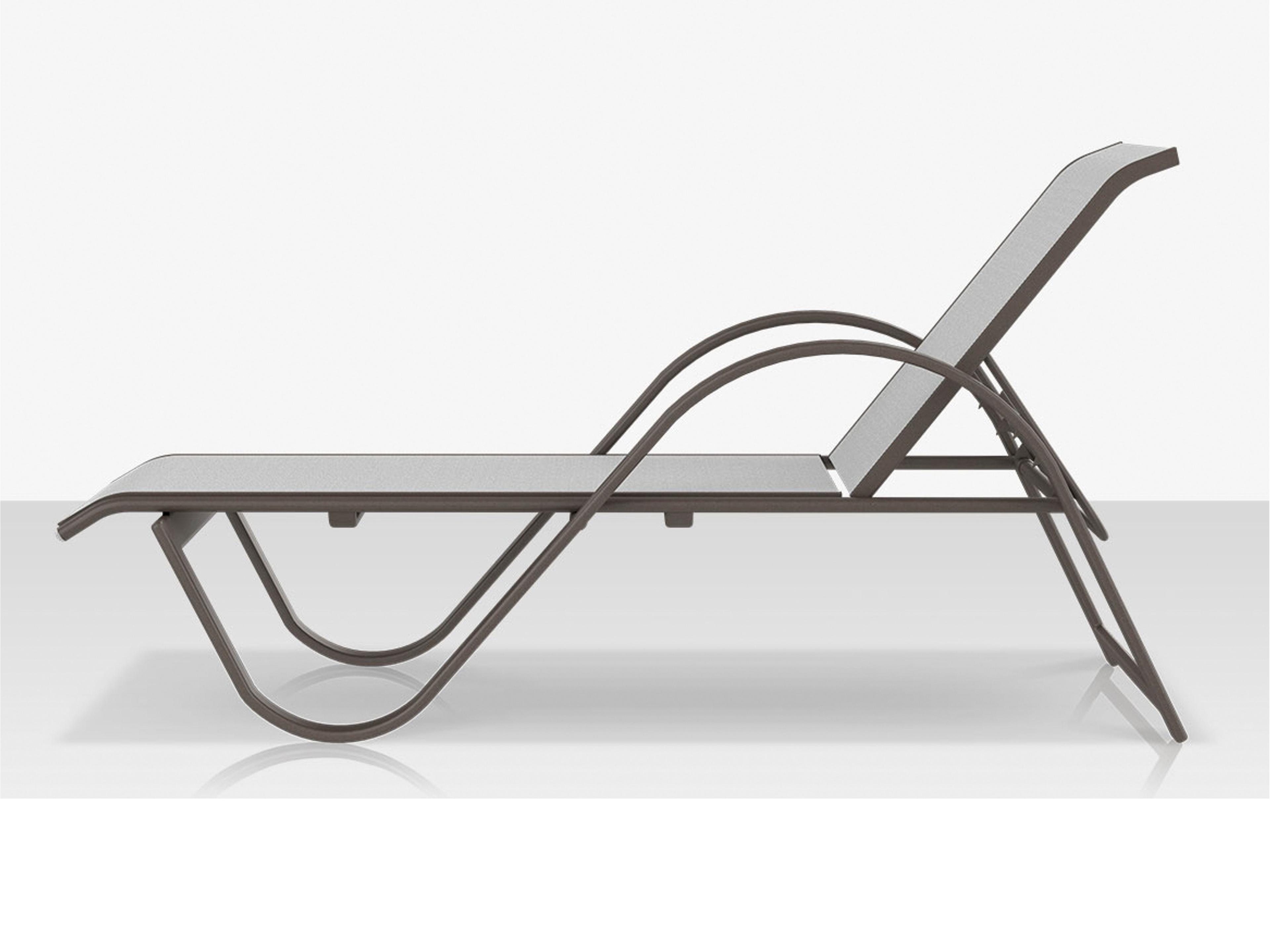 Decoscape Lanai Aluminum Tex Gray Stackable Chaise Lounge in Cloud Gray Sling