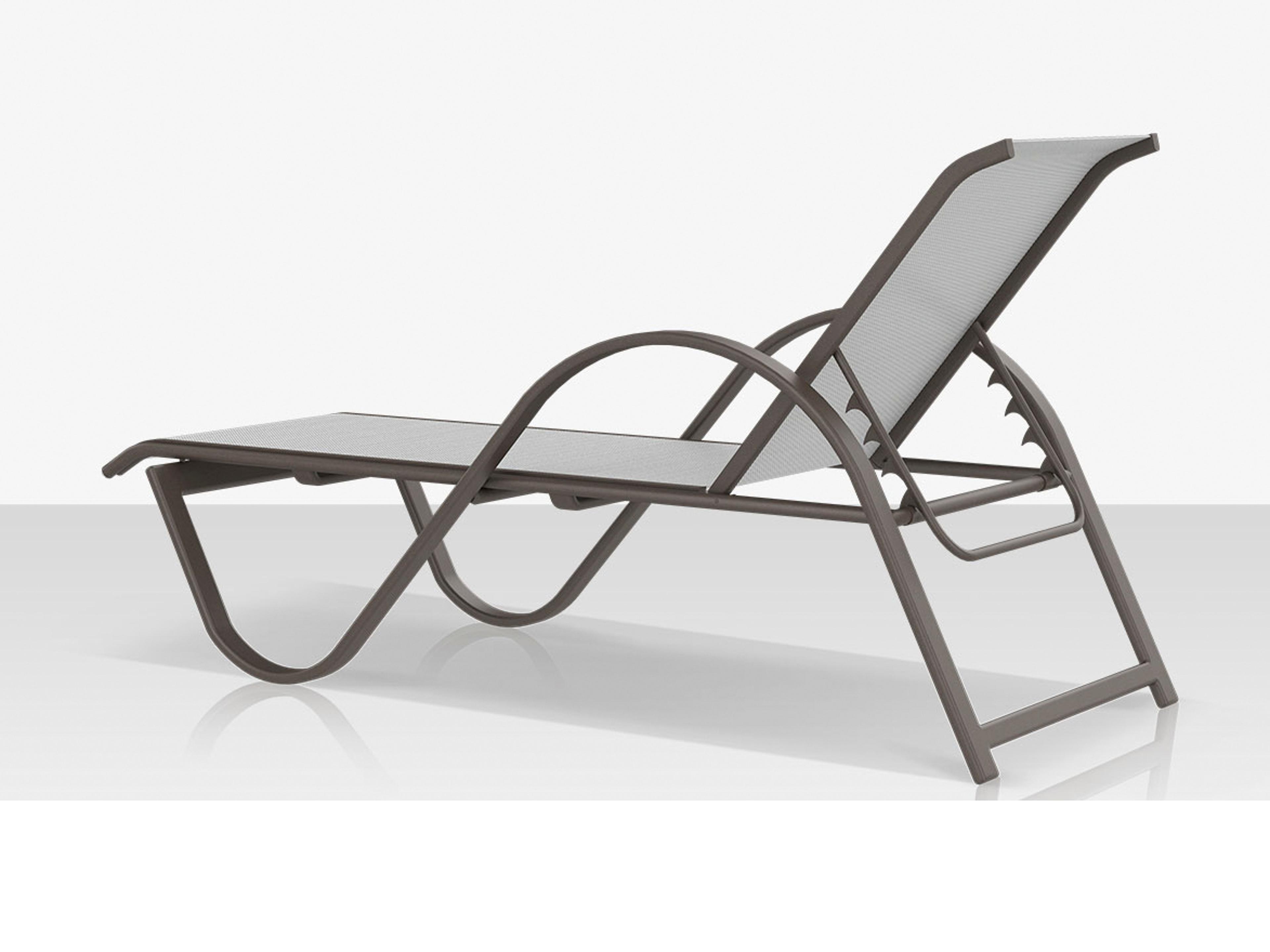 Decoscape Lanai Aluminum Tex Gray Stackable Chaise Lounge in Cloud Gray Sling
