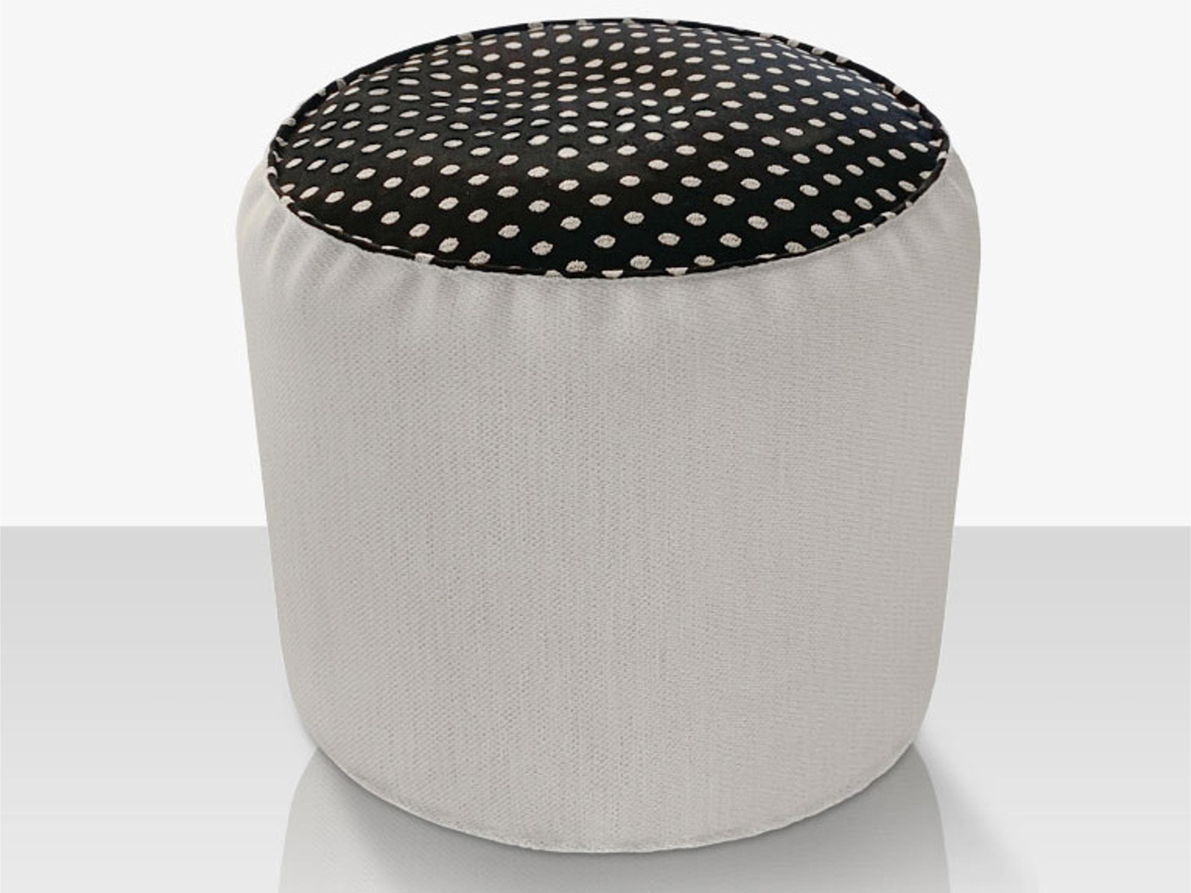 Decoscape Casbah Fabric Cushion 19''Wide Round Pouf Ottoman