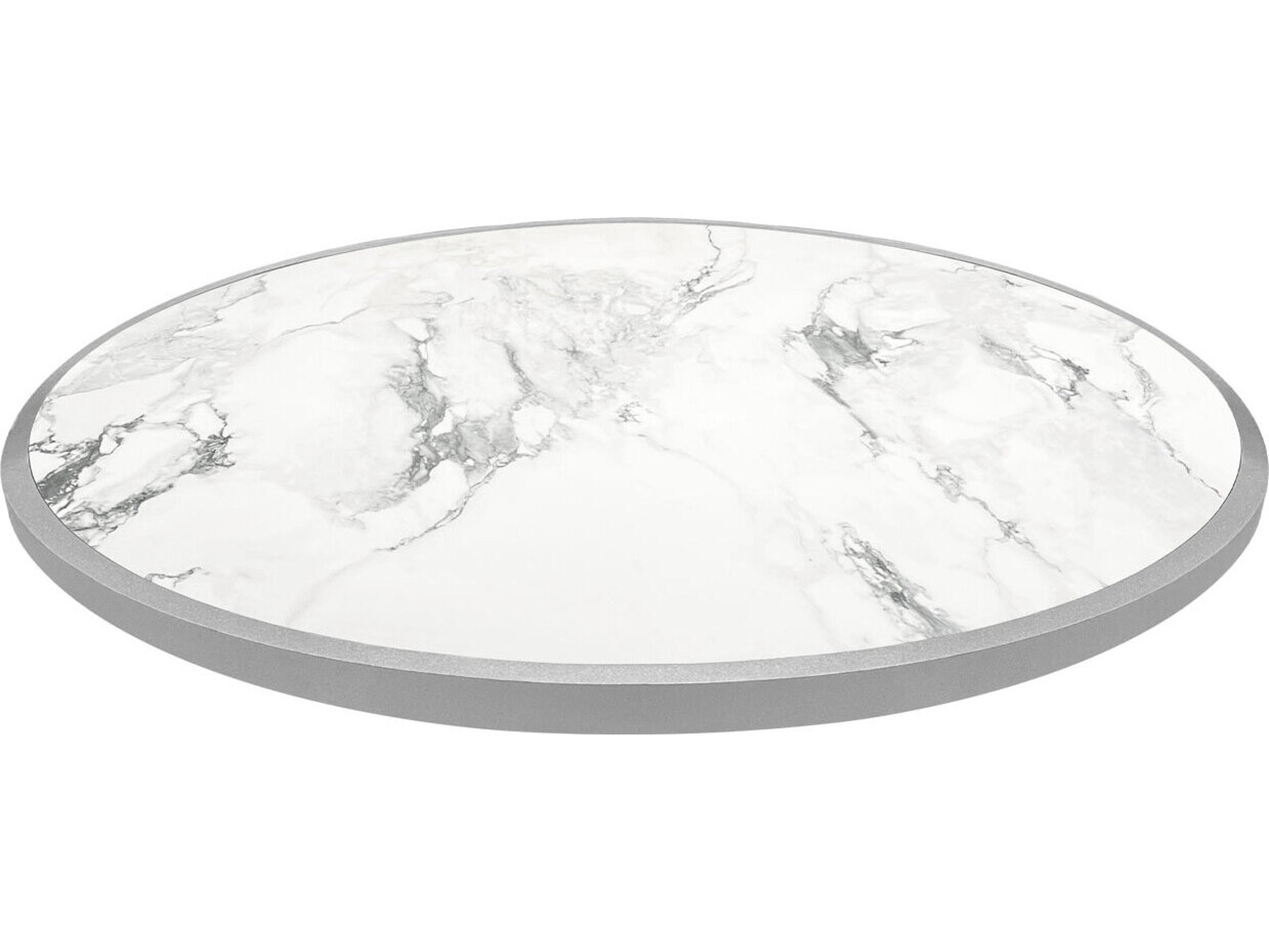 Decoscape Iconic Porcelain Round Dining Table Top with Aluminum Rim