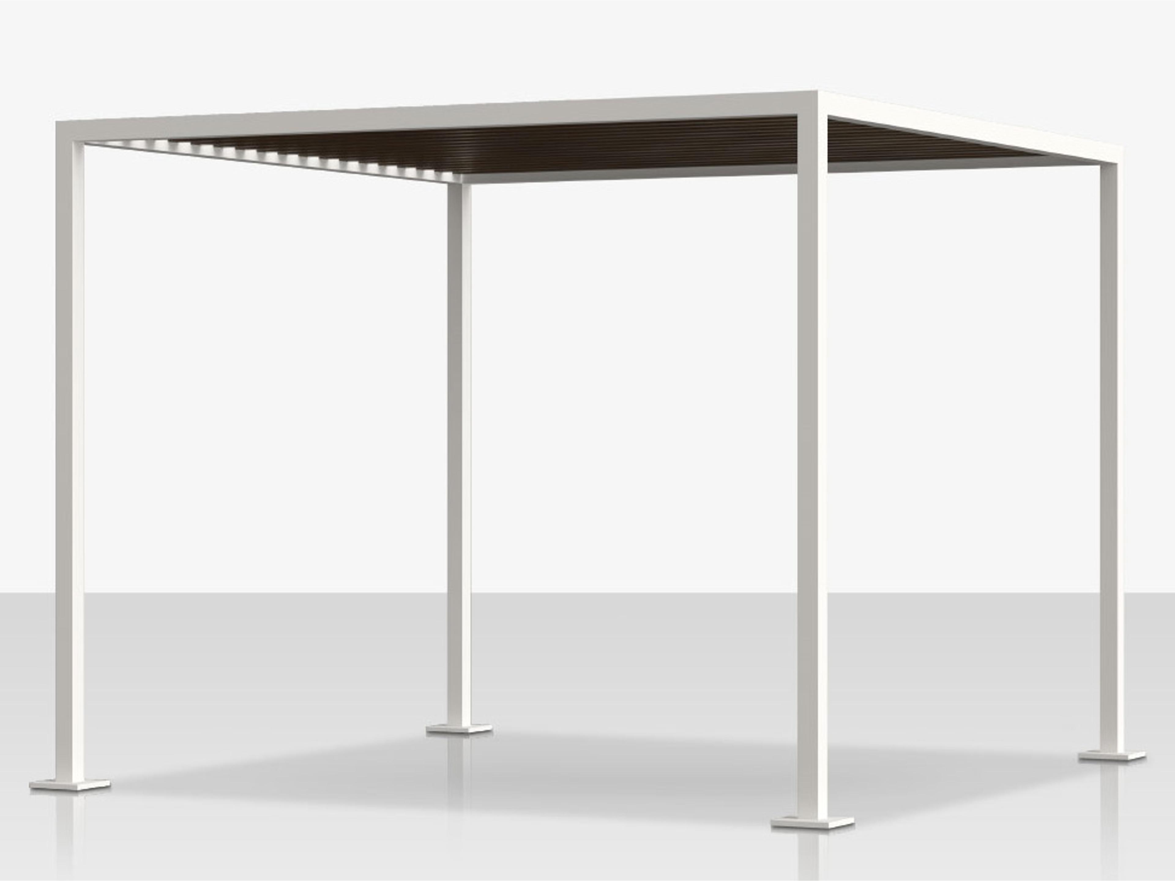 Decoscape Breeze Cabana 15' Aluminum Wood Grain Slats Top