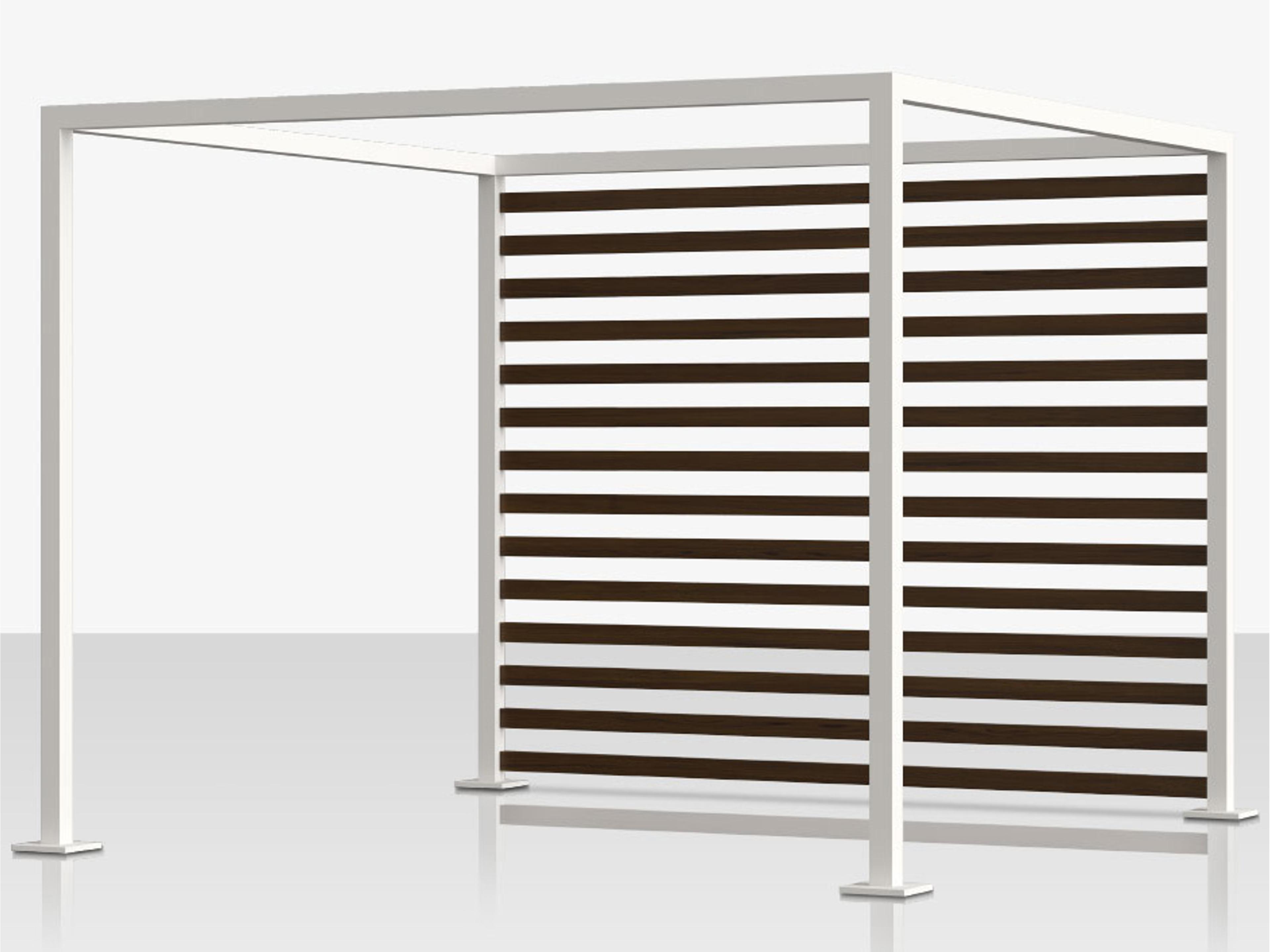 Decoscape Breeze Cabana 10' Aluminum Wood Grain Slats Back