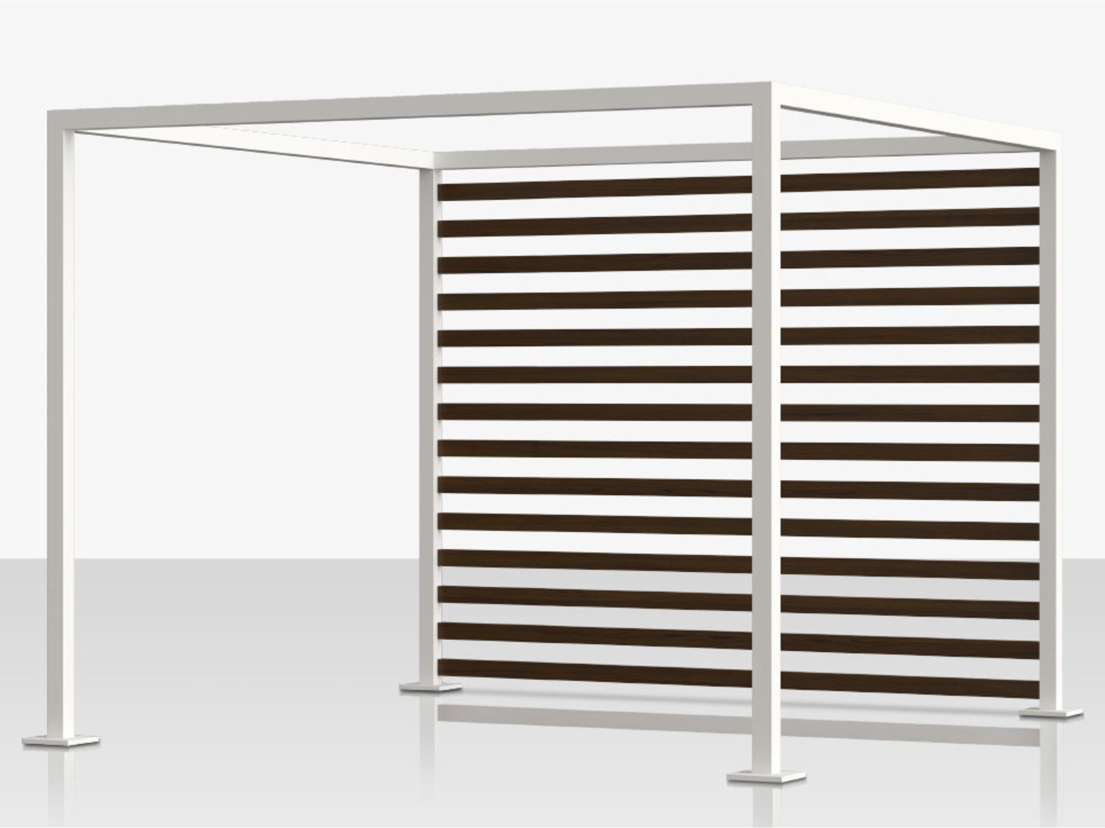 Decoscape Breeze Cabana 15' Aluminum Wood Grain Slats Back