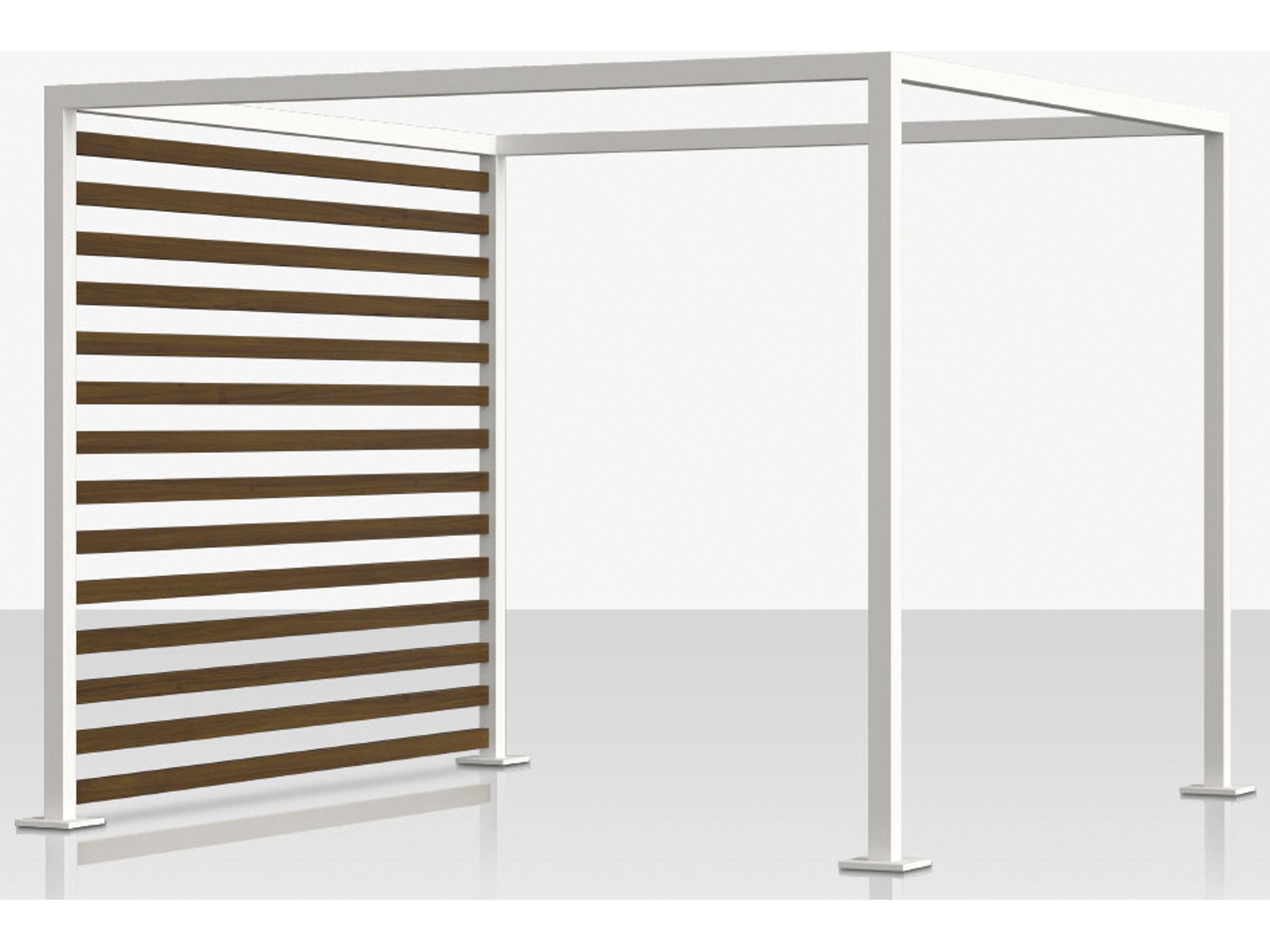 Decoscape Breeze 15' x 10' Optional Aluminum Wood Grain Slats - Left Side