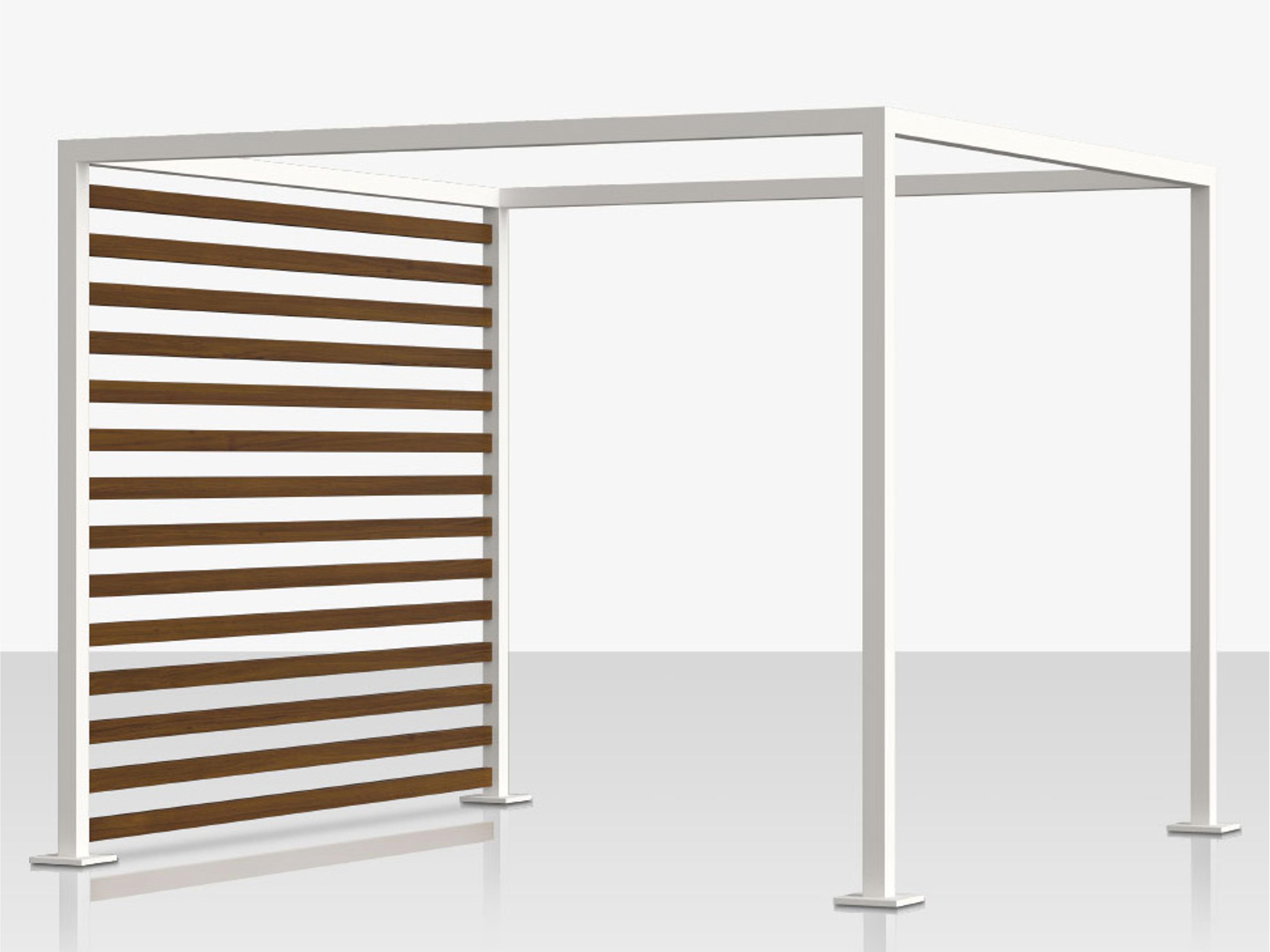 Decoscape Breeze Cabana 8' Aluminum Wood Grain Slats - Left Side