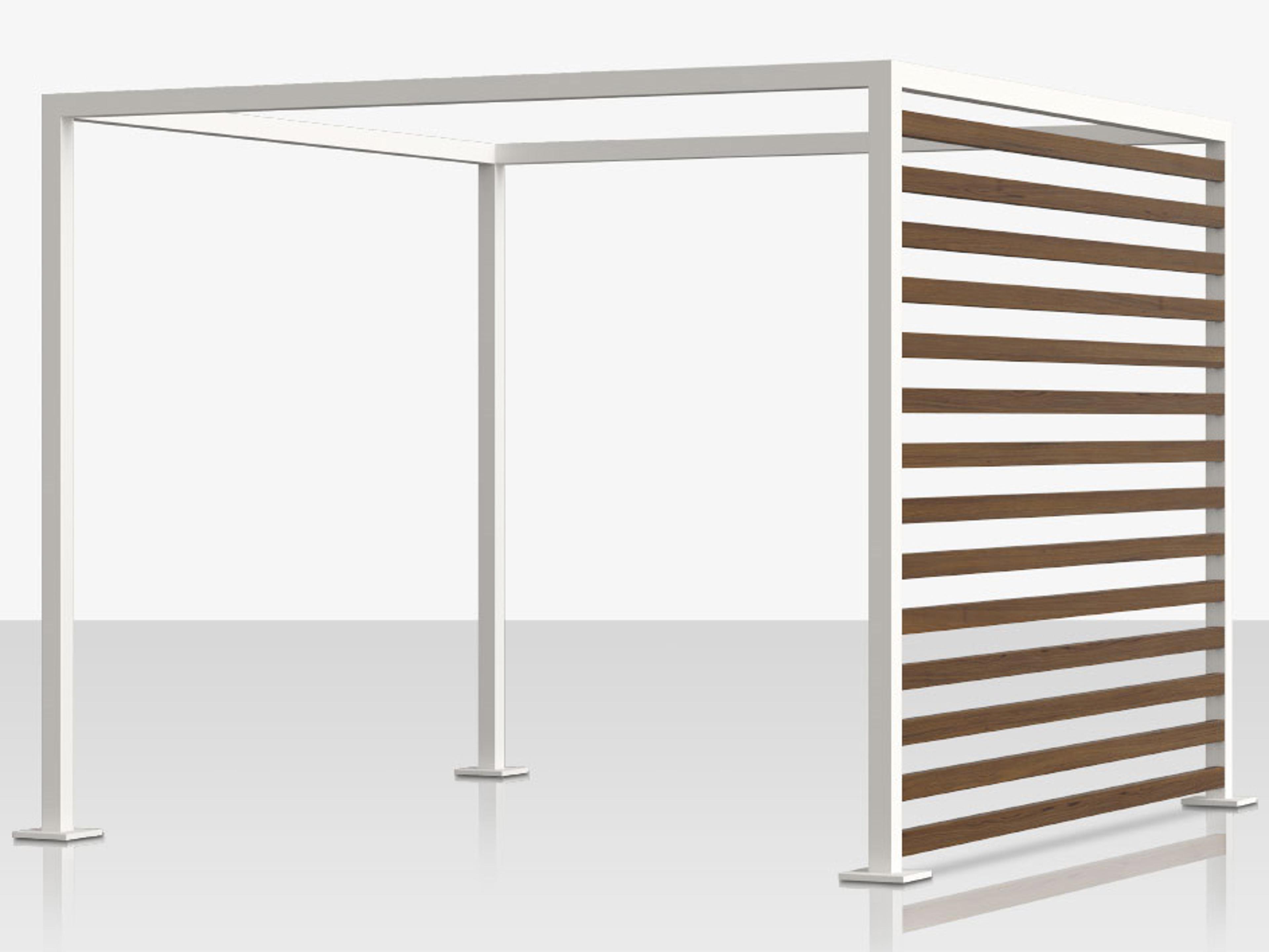 Decoscape Breeze Cabana 15' Aluminum Wood Grain Slats Right Side