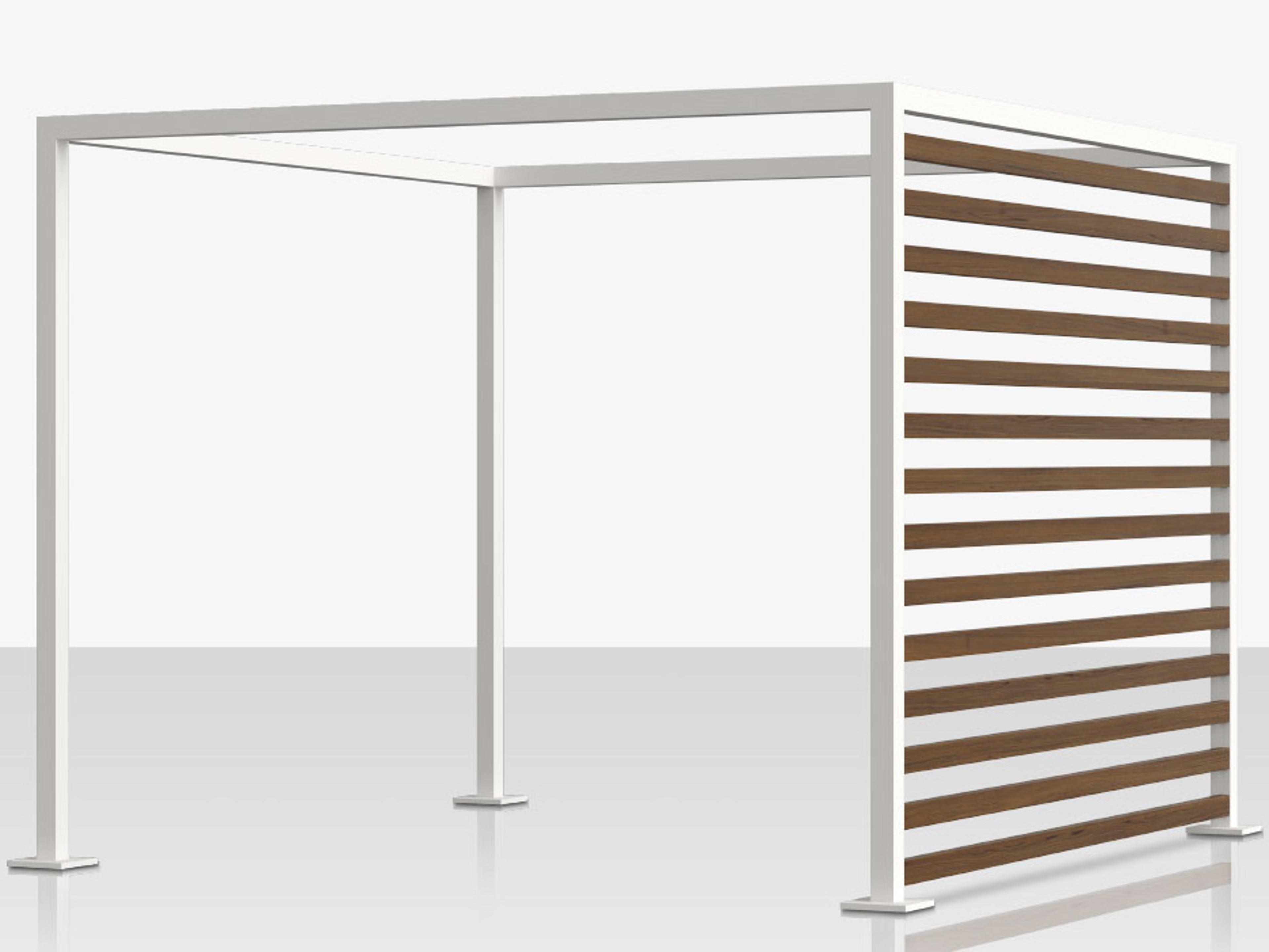 Decoscape Breeze Cabana 8' Aluminum Wood Grain Slats - Right Side