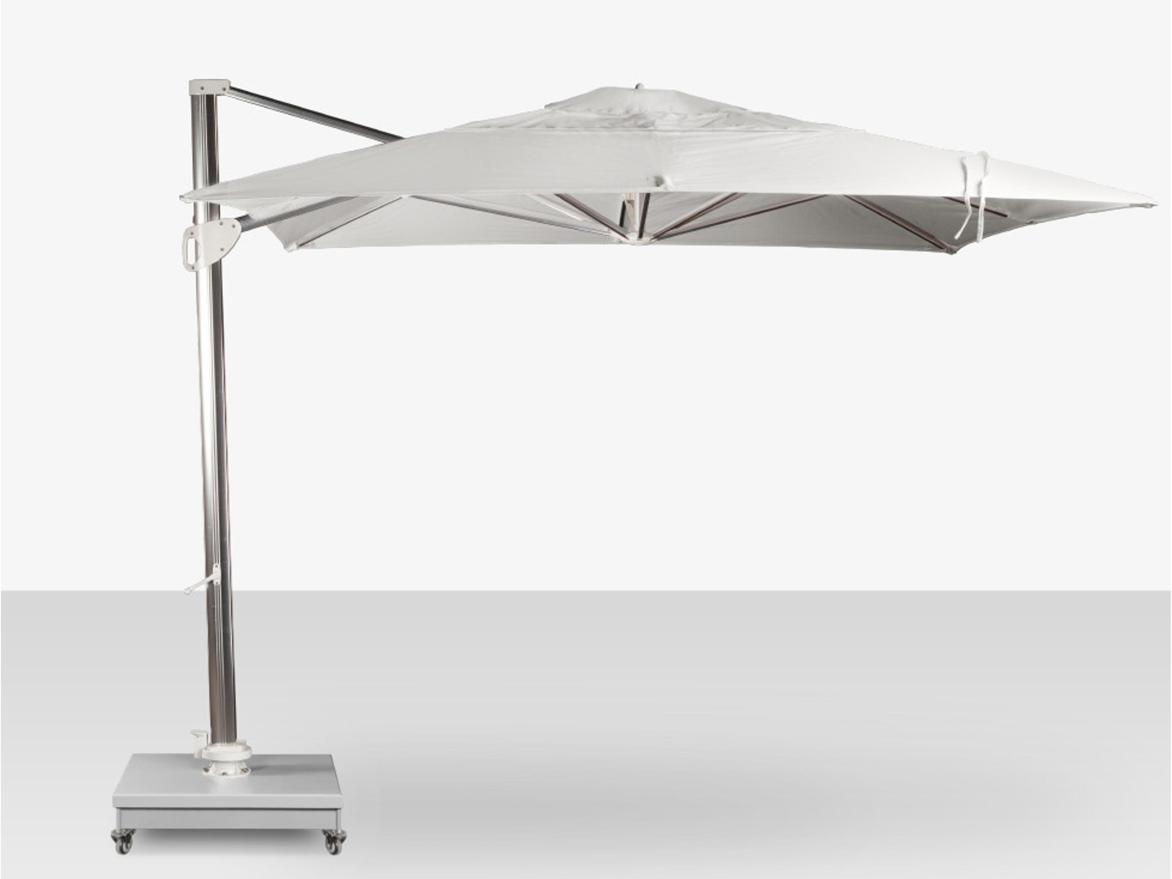 Decoscape The Grand Cantilever Aluminum Mirror Anodized 10 Foot Square Umbrella with Grey Base