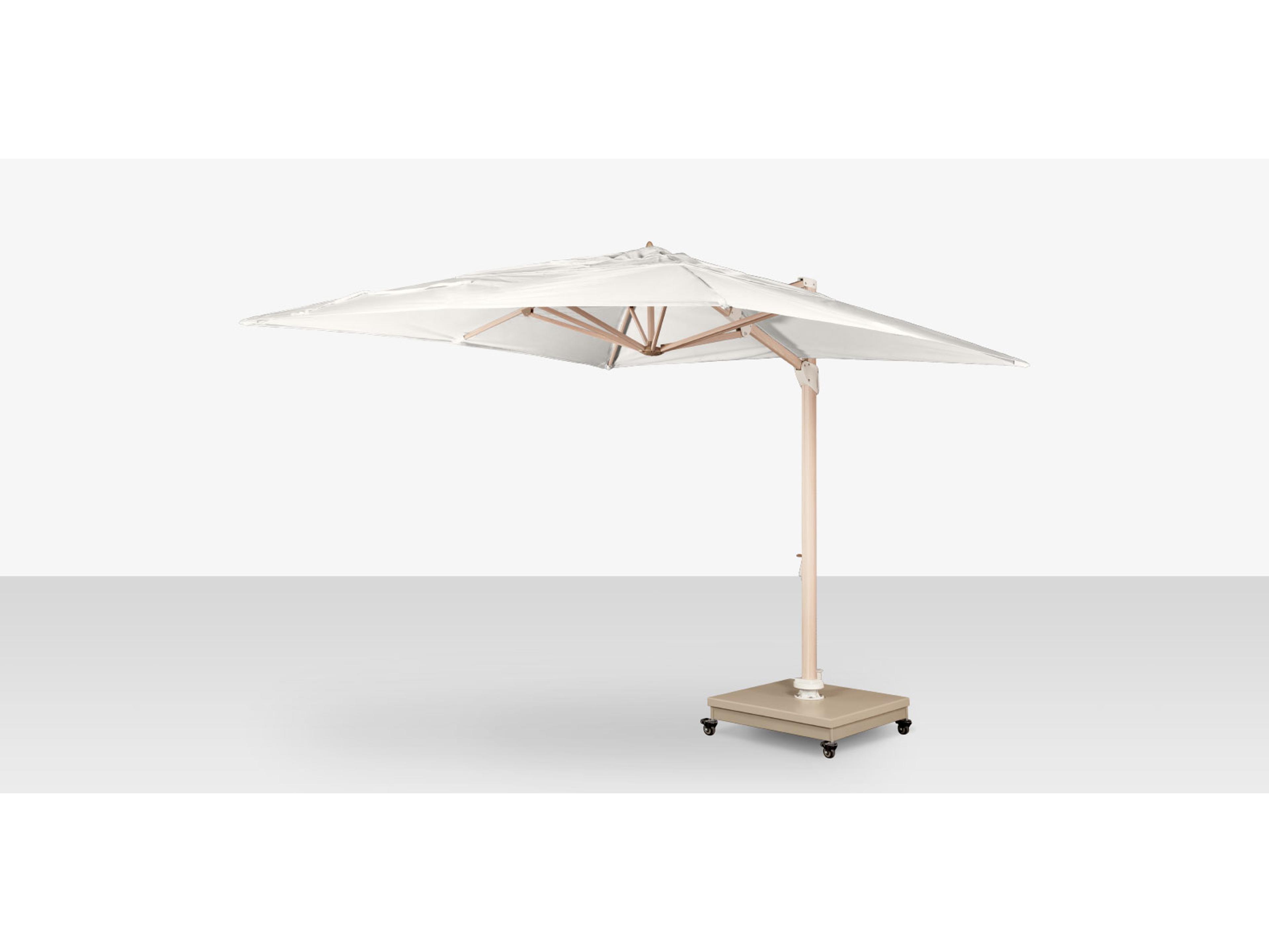 Decoscape The Grand Cantilever Wood Grain 10 Foot Square Umbrella with Sandalwood Base