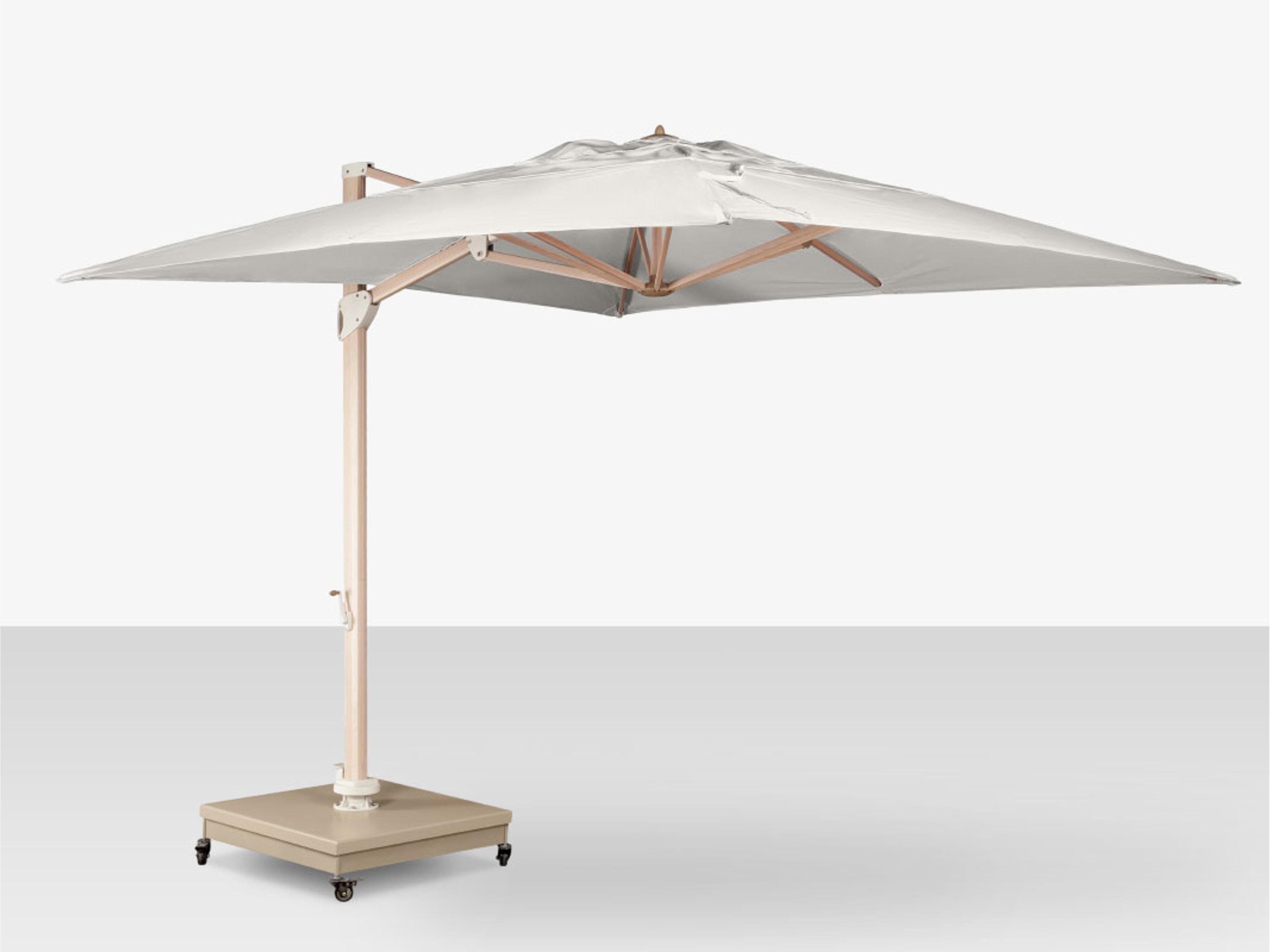 Decoscape The Grand Cantilever Wood Grain 10 Foot Square Umbrella with Sandalwood Base