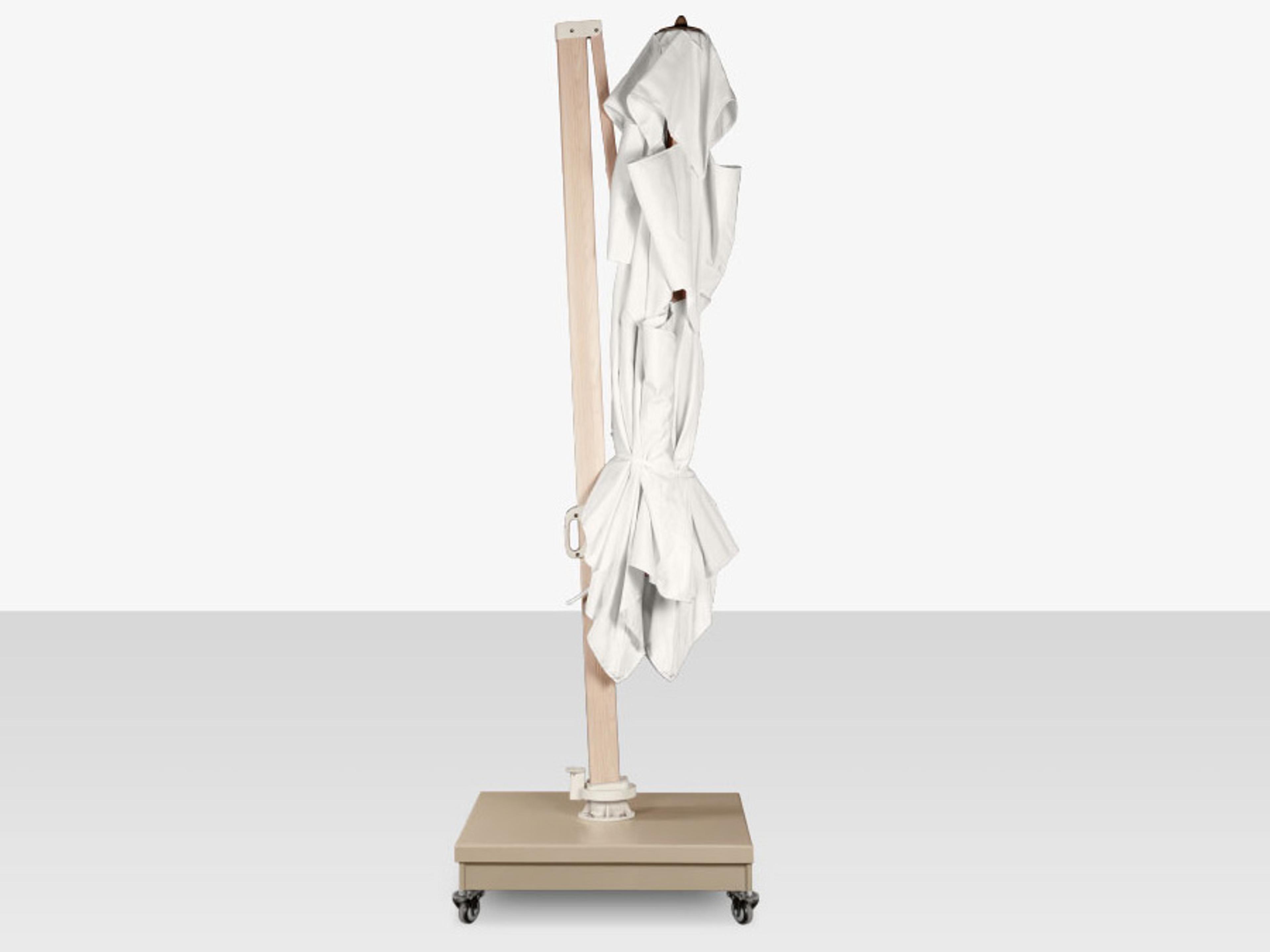 Decoscape The Grand Cantilever Wood Grain 10 Foot Square Umbrella with Sandalwood Base