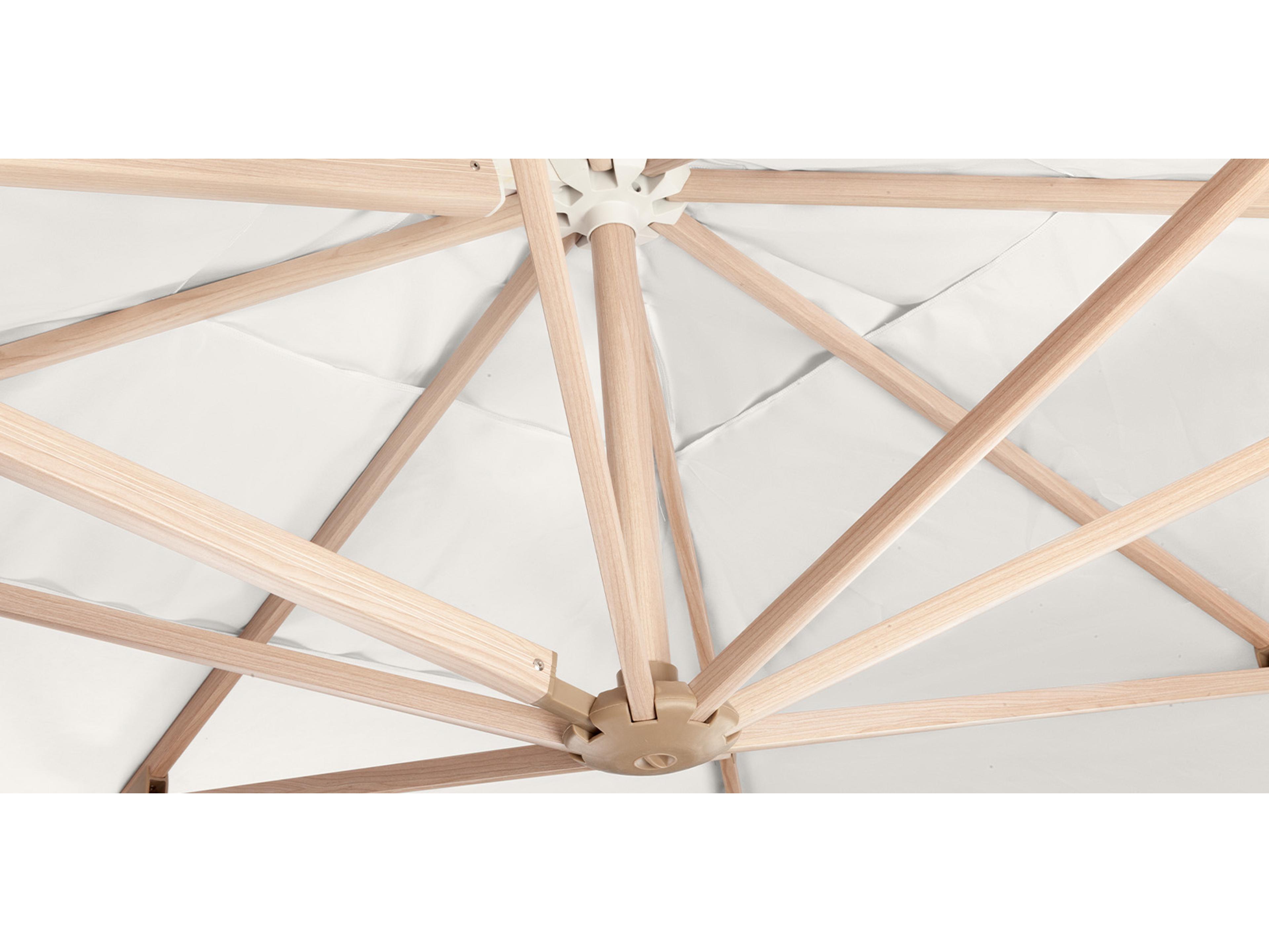 Decoscape The Grand Cantilever Wood Grain 13 Foot Square Umbrella with Sandalwood Base