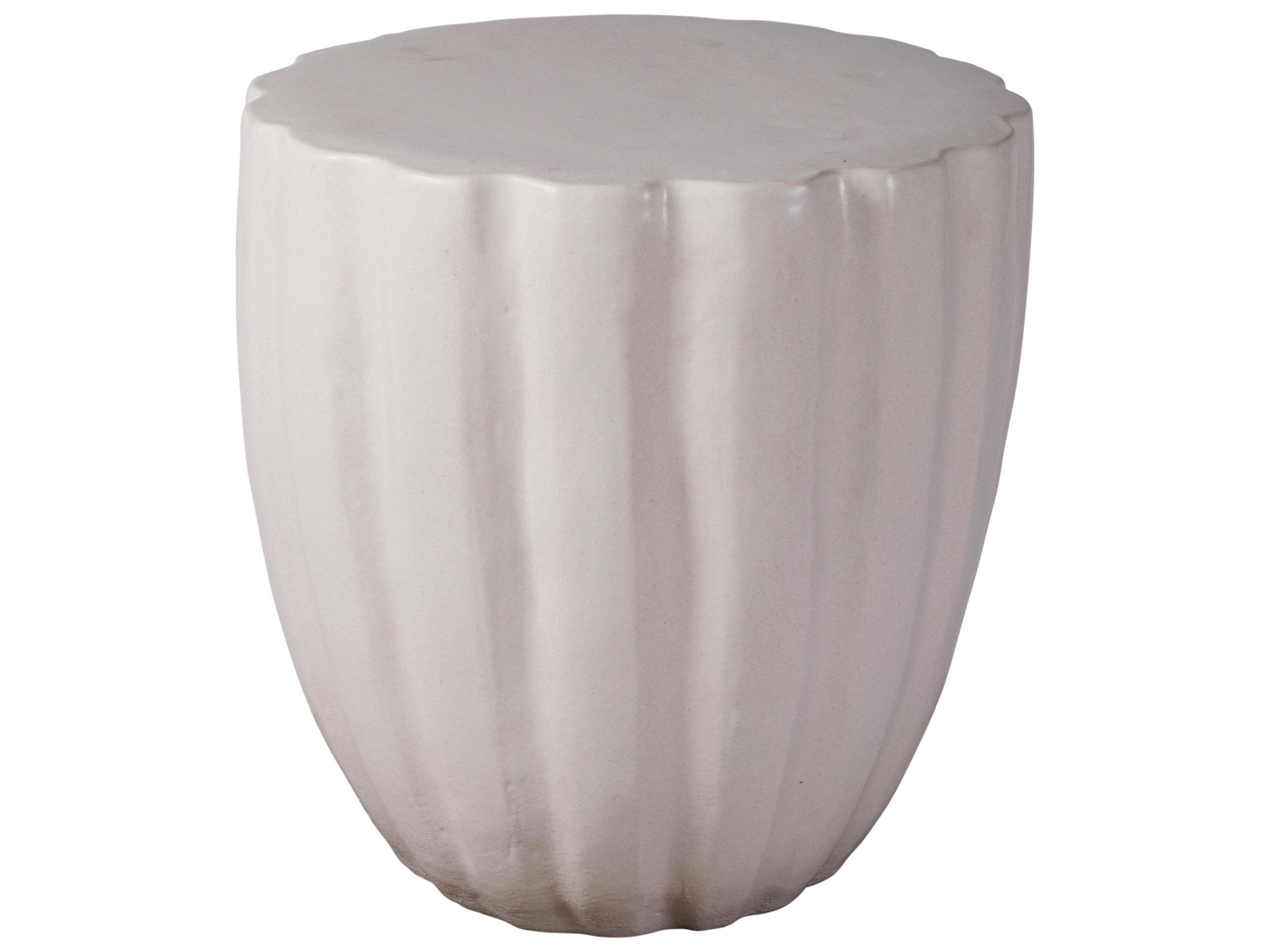 Ceramics Linen Semi-gloss Ceramic Round End Table