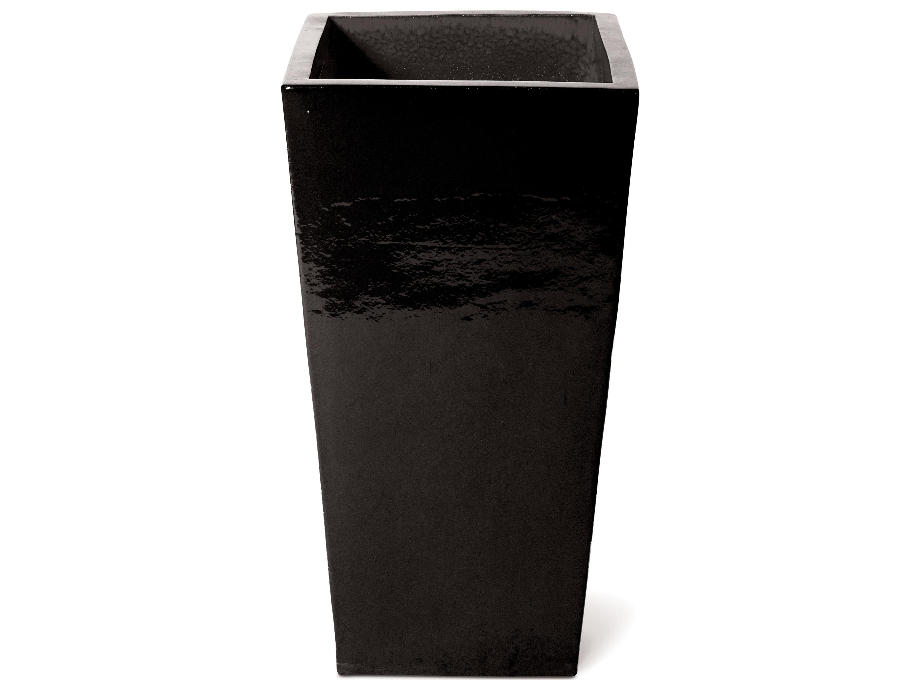 English Gloss Black Ceramic Planter